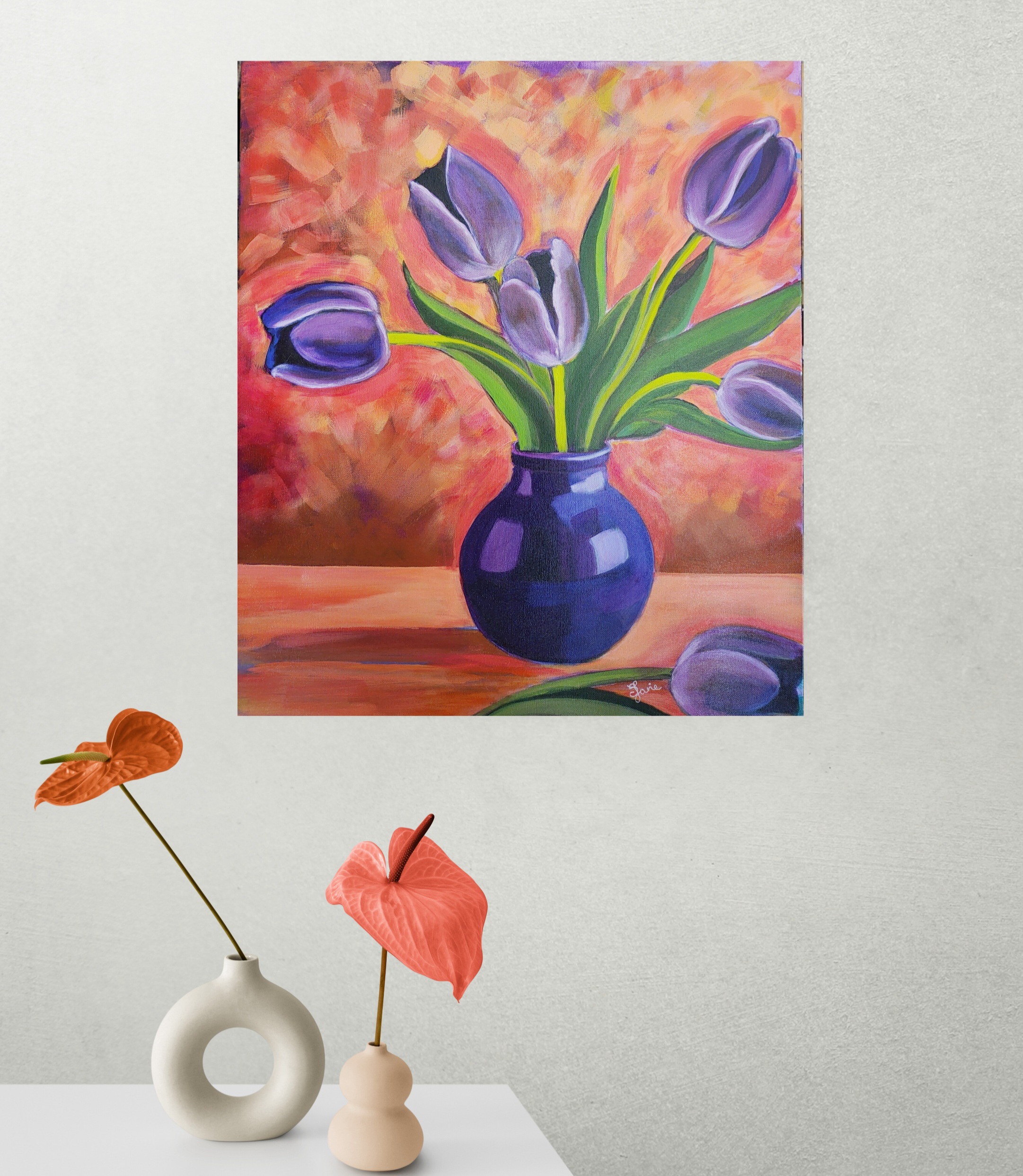 Colorful Flowers In Ceramic Vases Resized