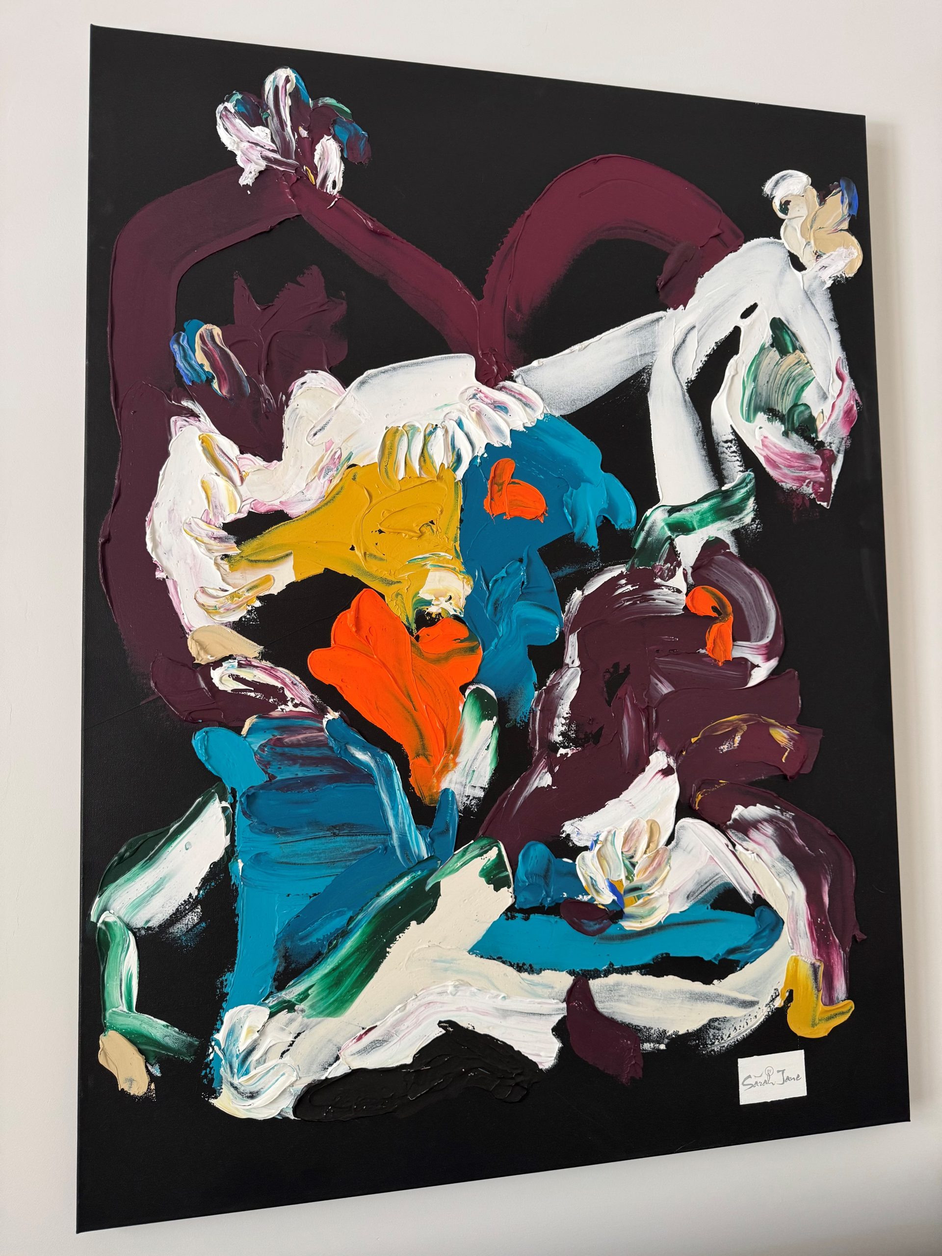 Close Up View Of My Way I Pianting On Wall By Sarah Jane Artist