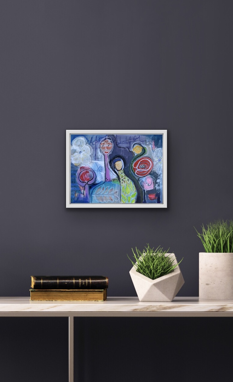 Is It Jazz No3 Insitu Framed Blue Wall