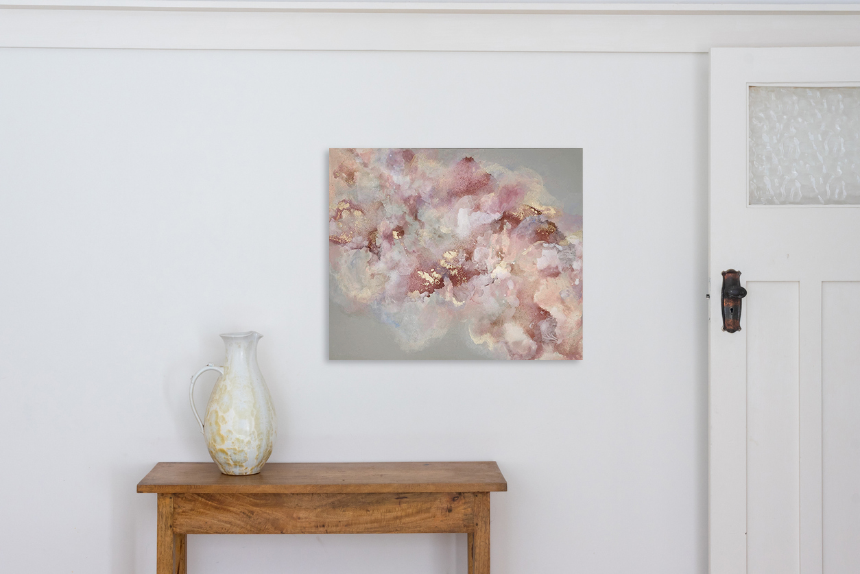 White Jug On Wooden Side Table