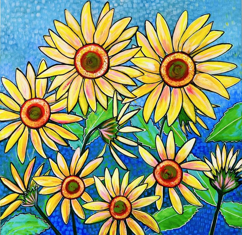 Sun Kissed Sunflowers Sky High