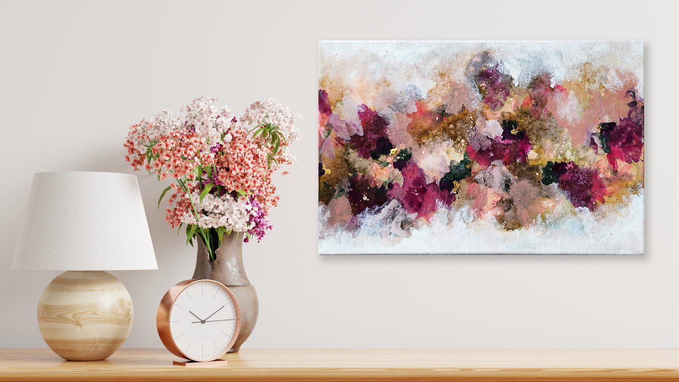 Mockup Wall With Ornamental Plants And Decoration Item On Shelf Wooden.