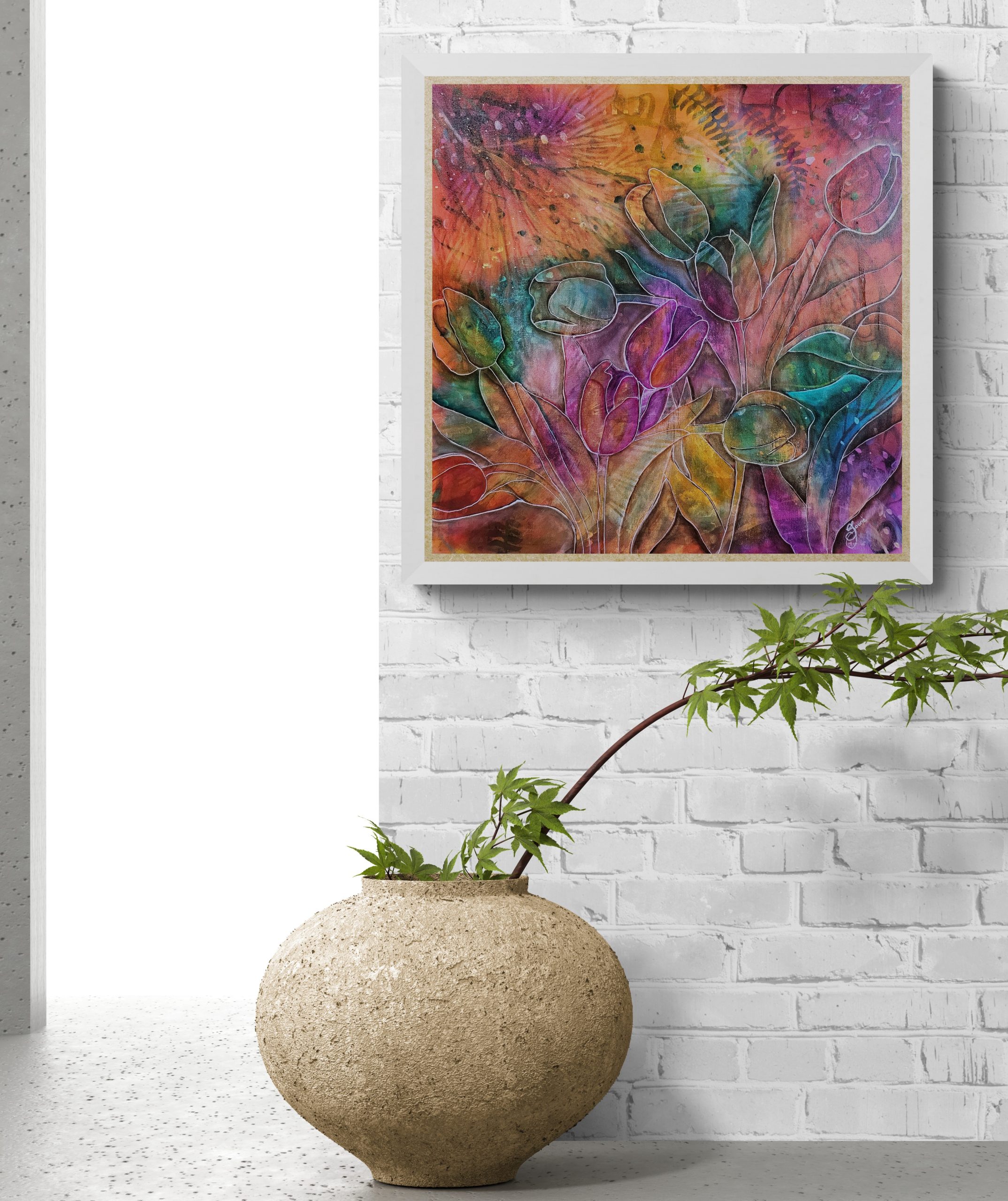 Stone Urn With Leafy Plant Resized 1