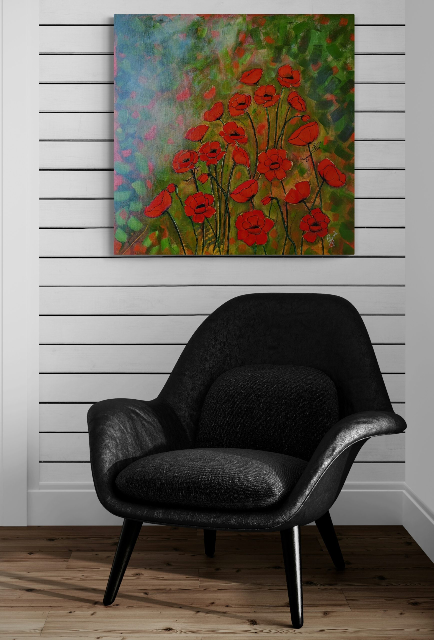 Leather Armchair Next To Wall Resized