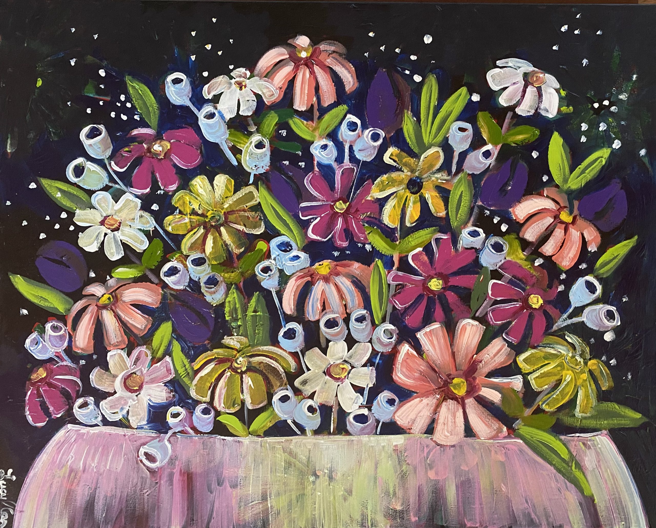 Spring Flowers And The Night Sky - Art Lovers Australia