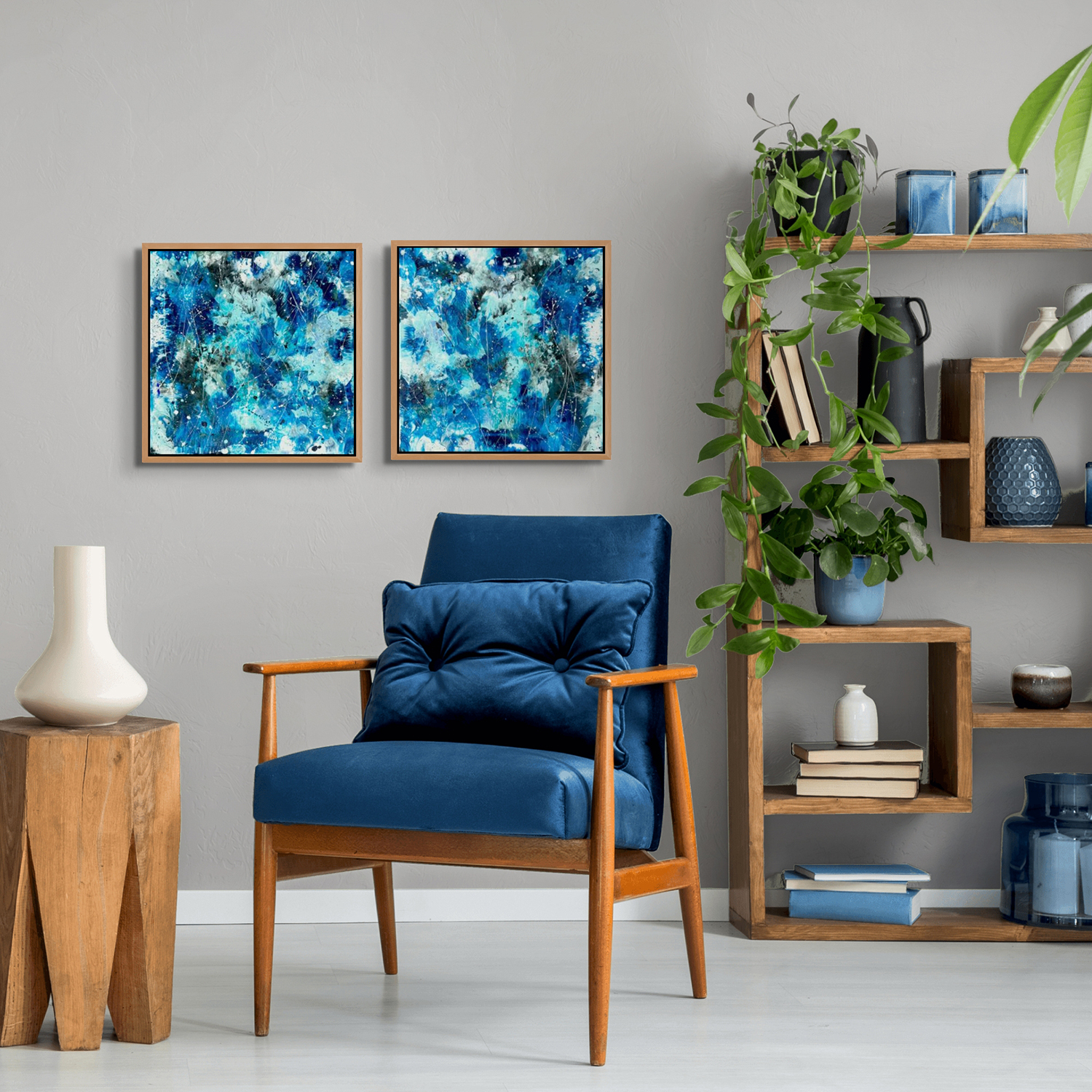 Azure Waters I Azure Waters Ii Original Abstract By Bridget Brad