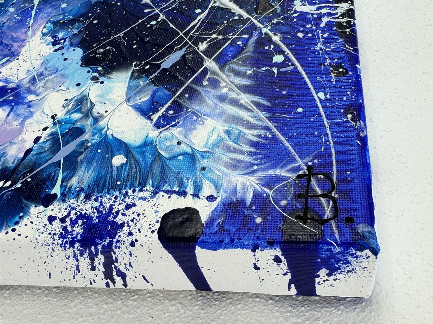 Ethereal Blue I Original Abstract By Bridget Bradley Lower Left