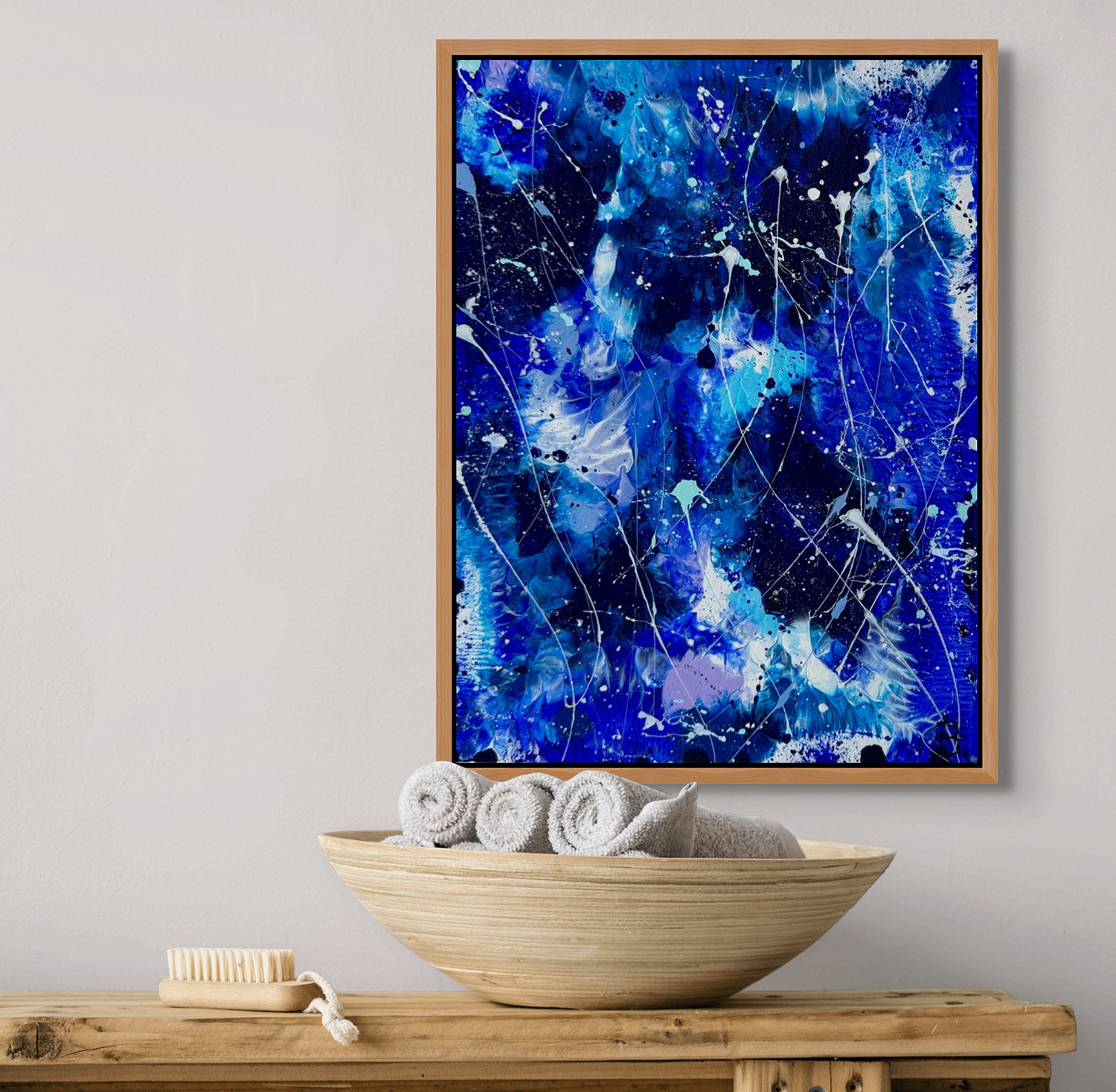 Ethereal Blue I Original Art By Bridget Bradley In Spa Room