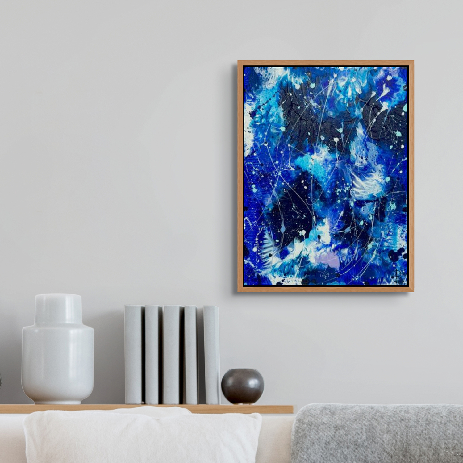 Ethereal Blue Ii Original Abstract By Bridget Bradley Near Orna