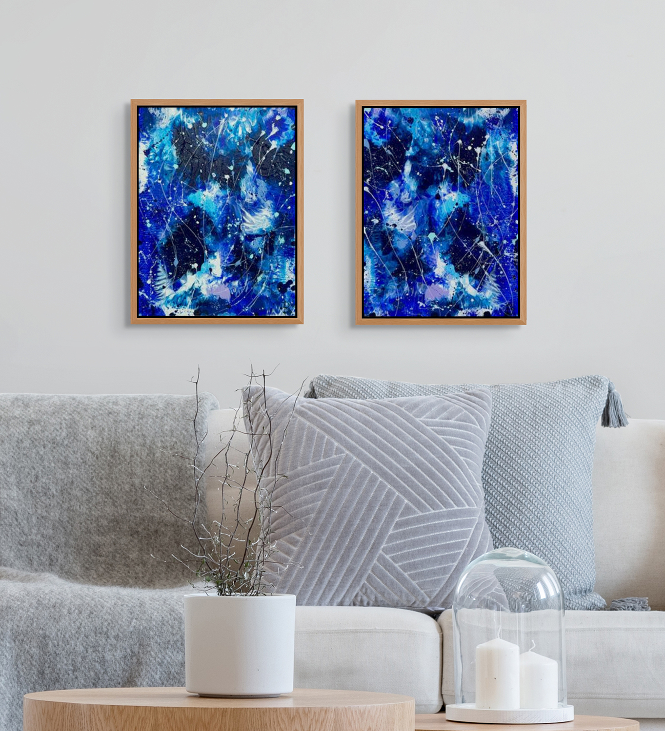 Ethereal Blue I Ethereal Blue Ii Original Abstracts By Bridget