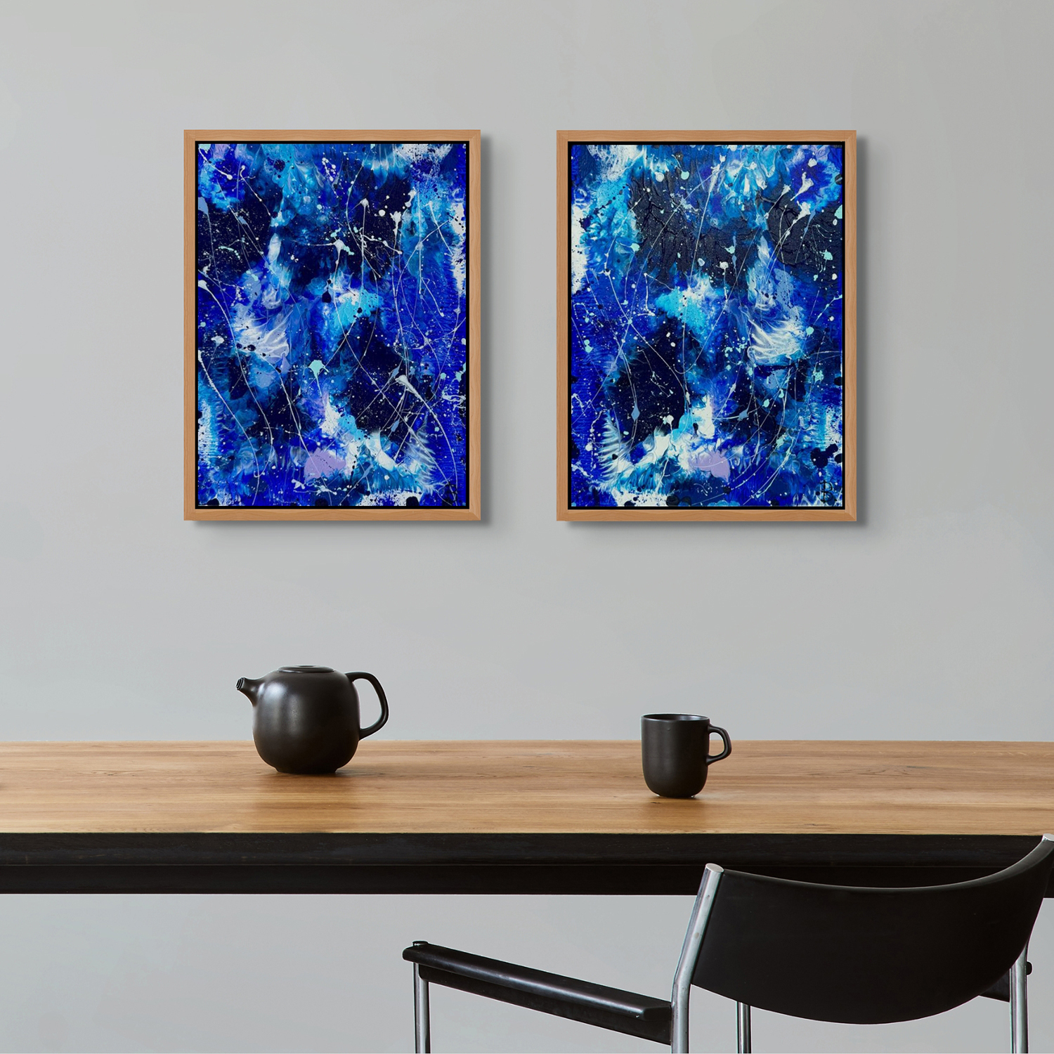 Ethereal Blue I Ethereal Ii Original Abstracts By Bridget Bradle