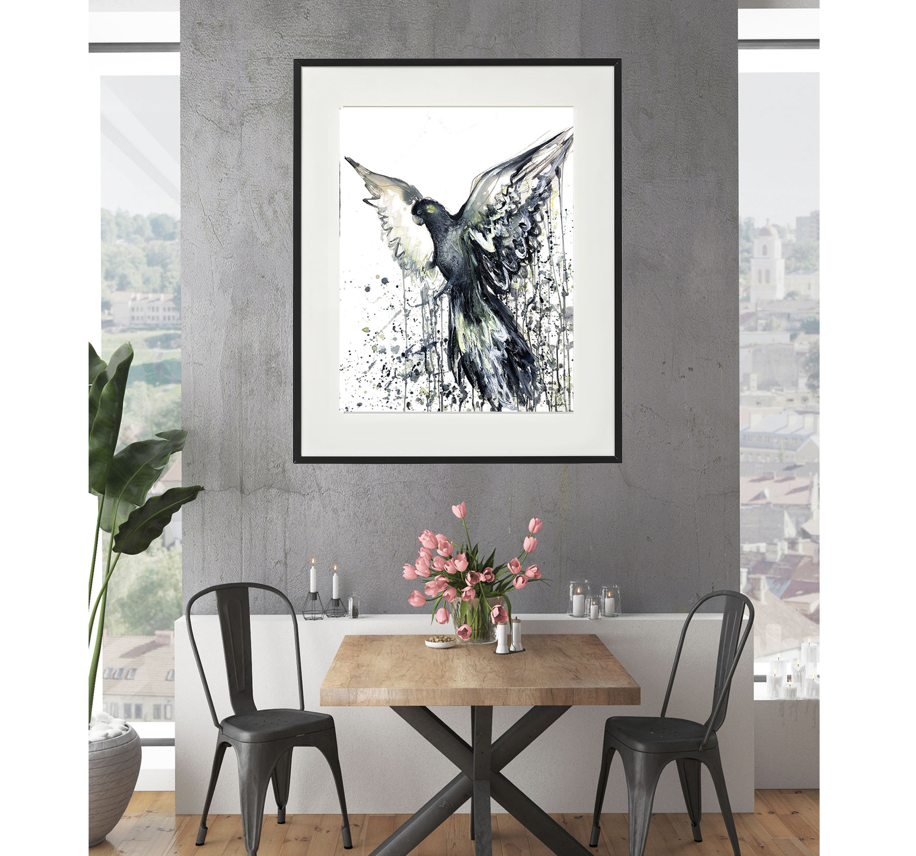 Sydney Artist Leni Kae Black Cockatoo Spirit Interior Design Living Room3