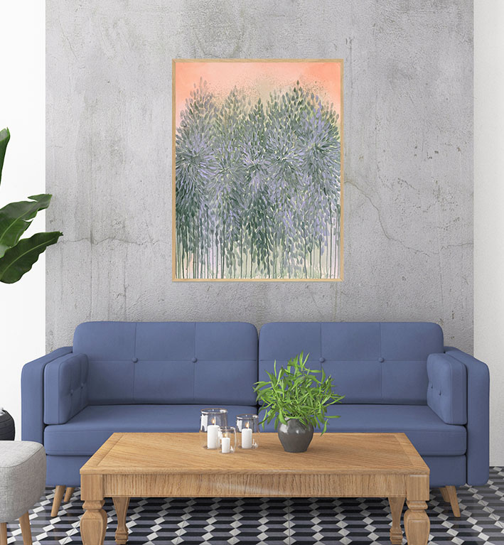 Leni Kae From My Heart To Yours Abstract Landscape Art Framed Interiordesign Art