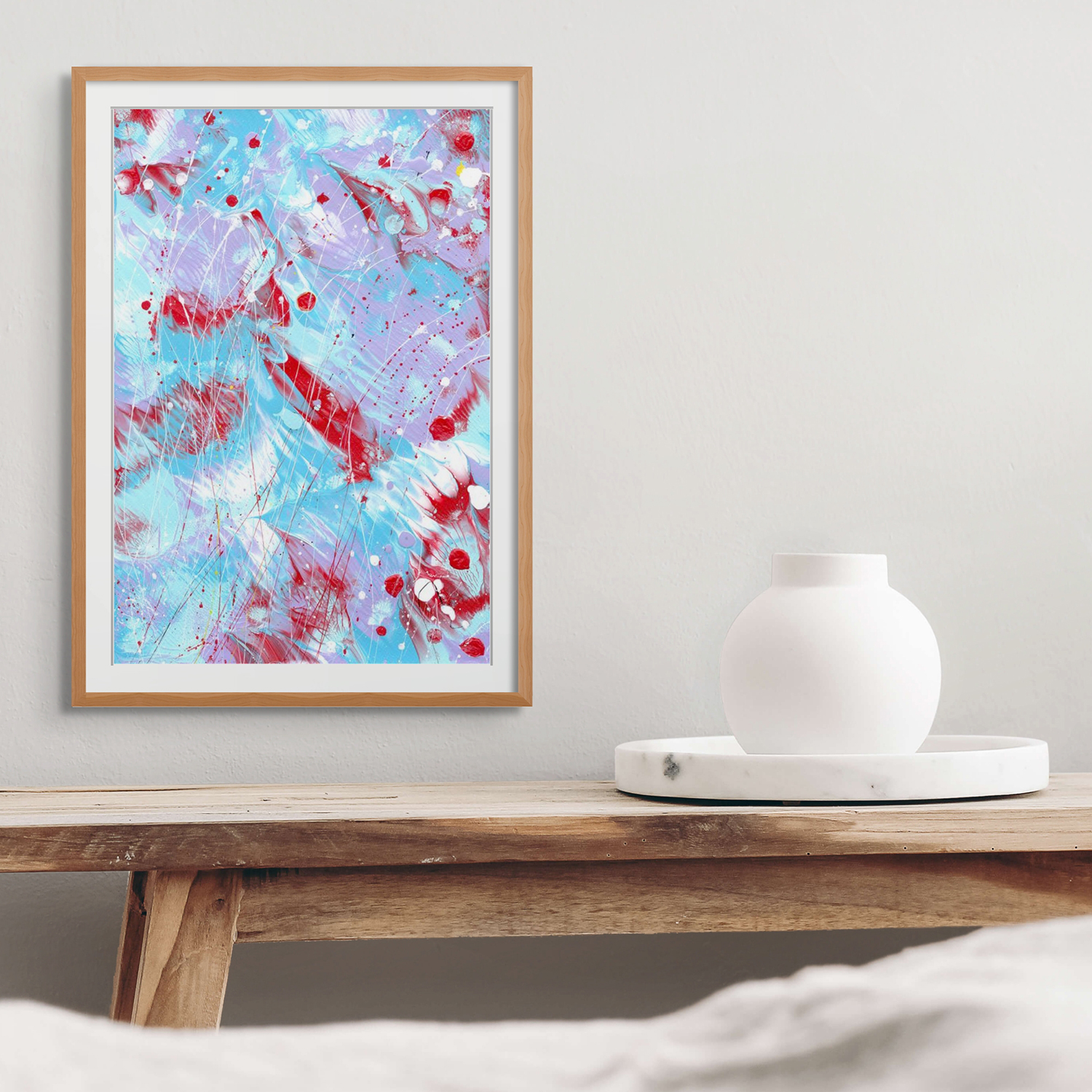 Butterfly 6 Original Abstract By Bridget Bradley Above Wooden T