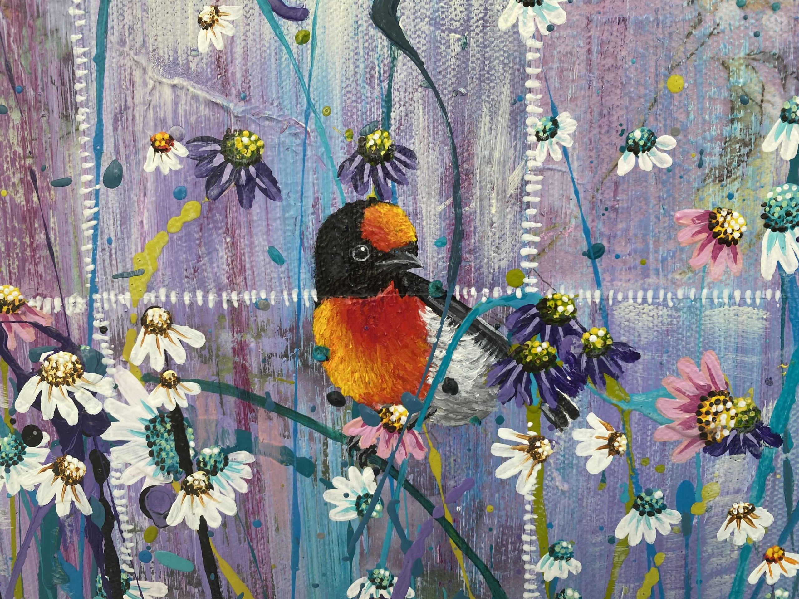 5 Red Capped Robins Kim Neil N Detail 1