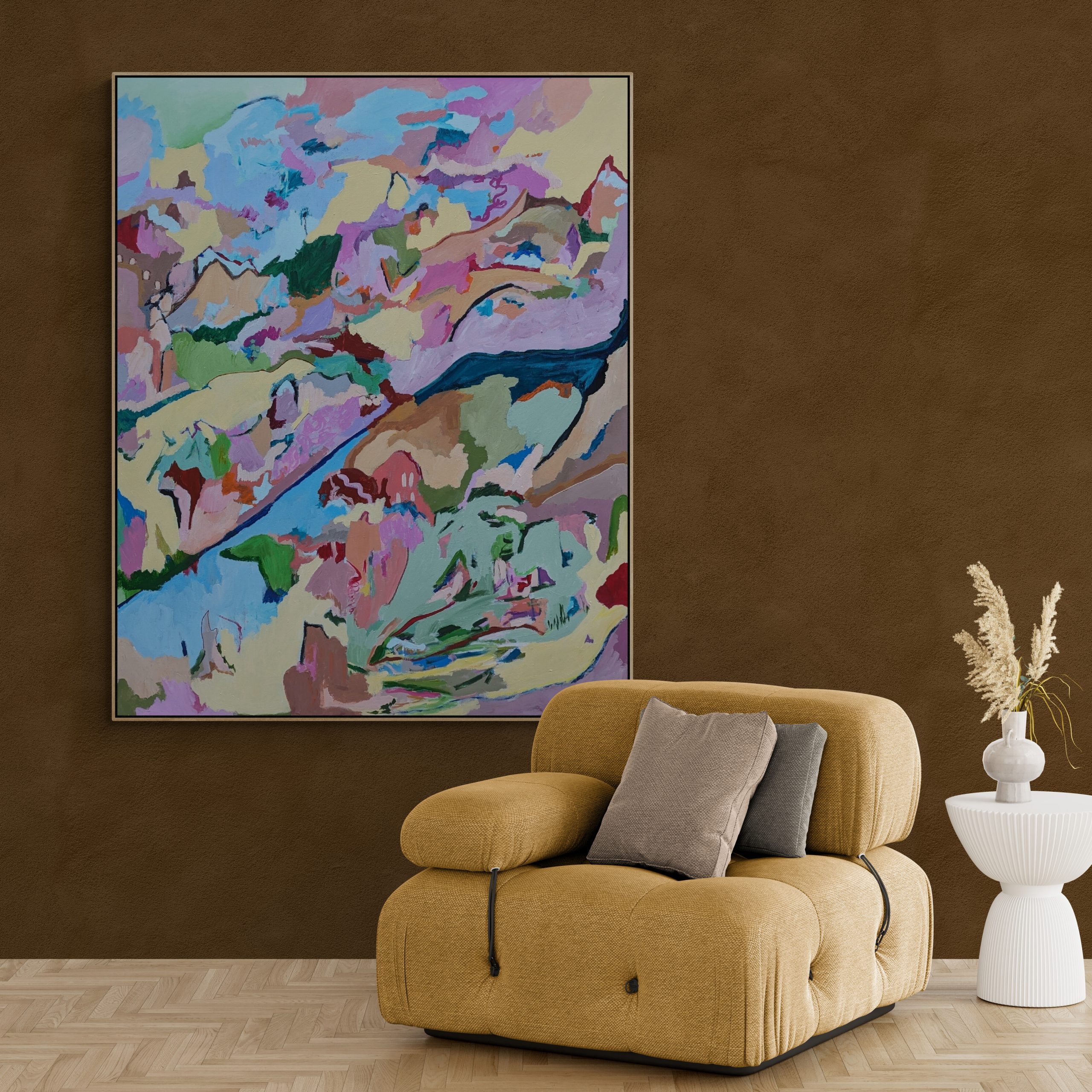 Comfy Modern Armchair And Side Table (1)