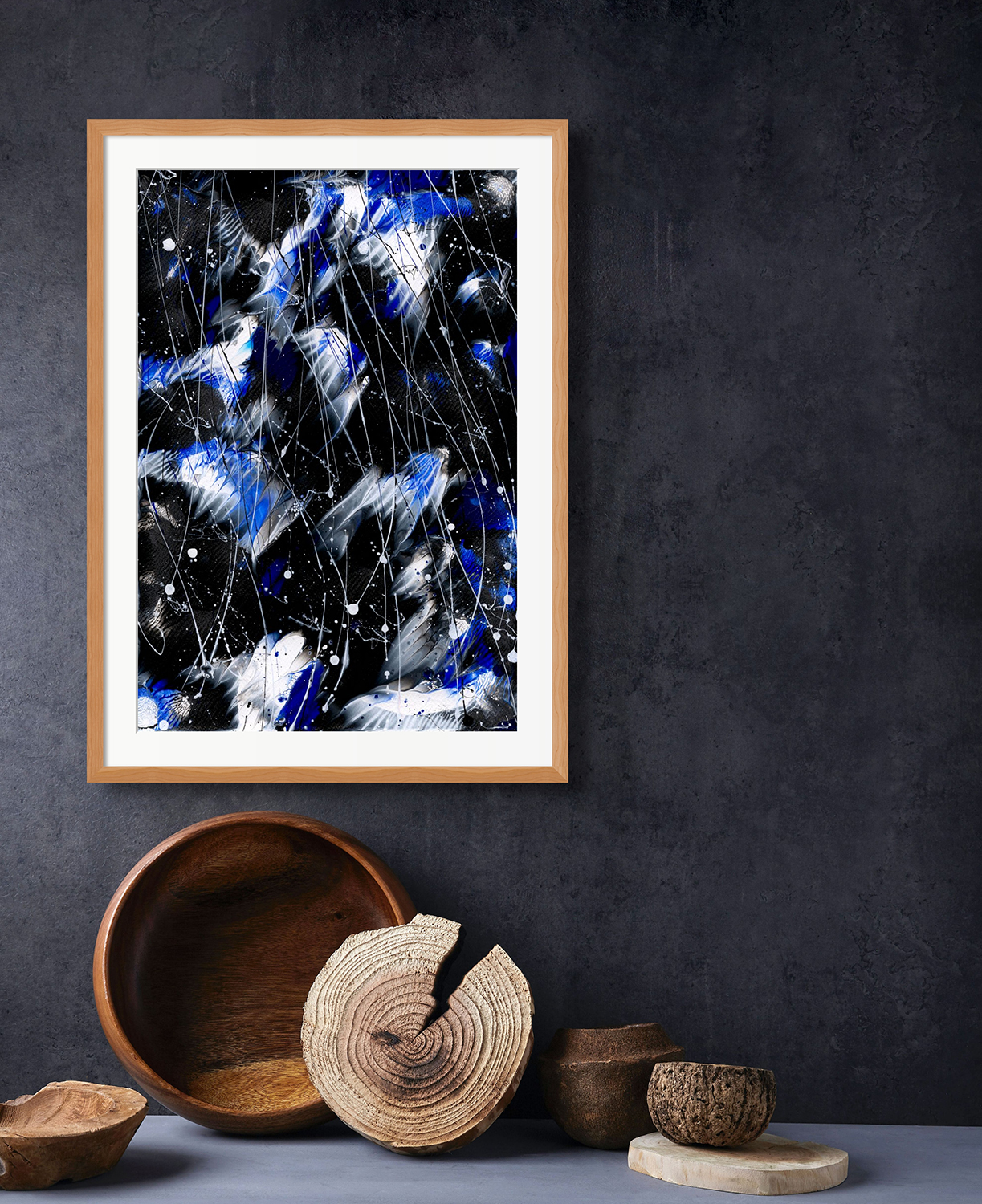 Butterfly 7 Original Abstract By Bridget Bradley Above Wood Bow