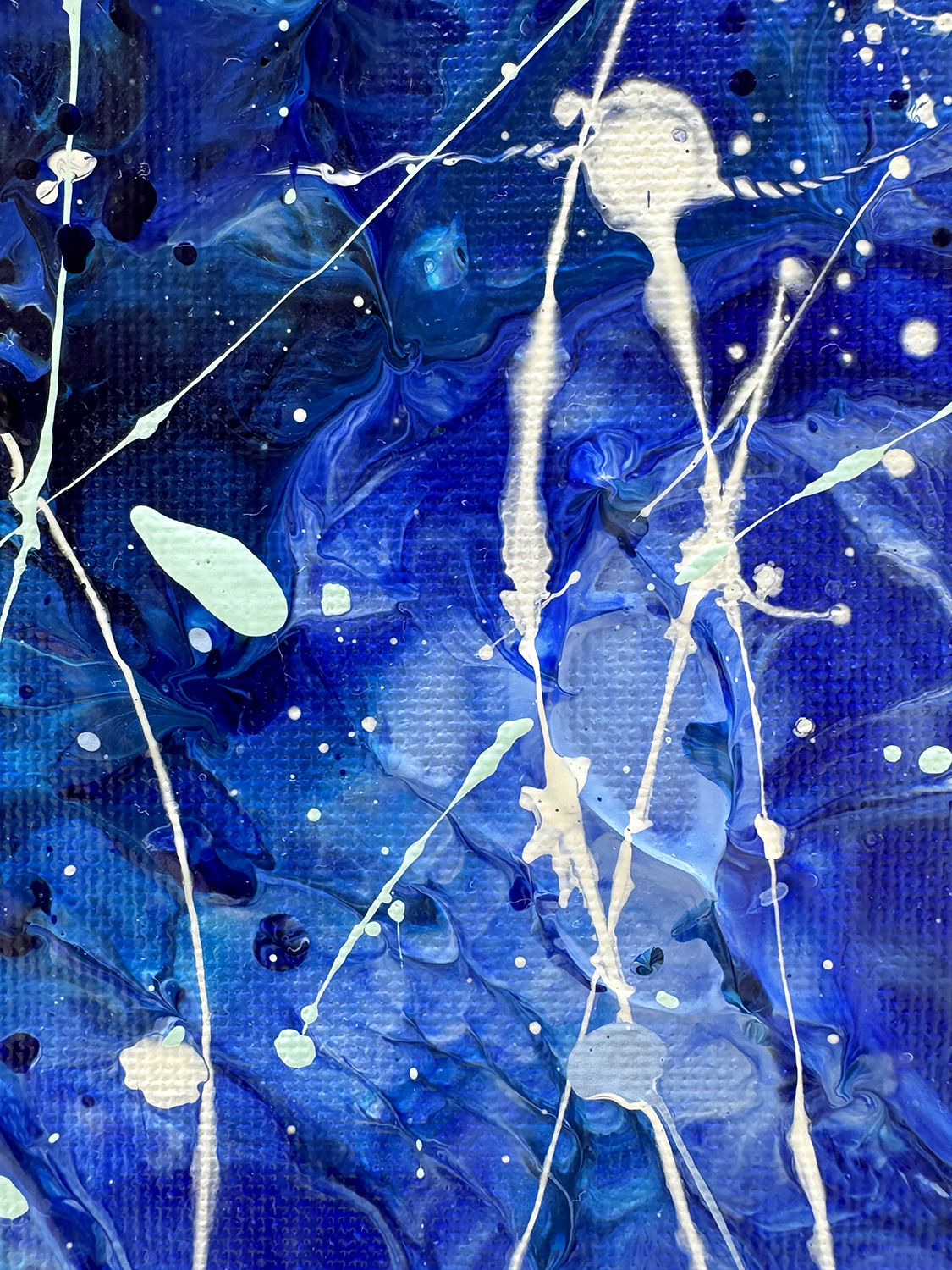Deep Blue Ii Original Abstract By Bridget Bradley Action Paintin