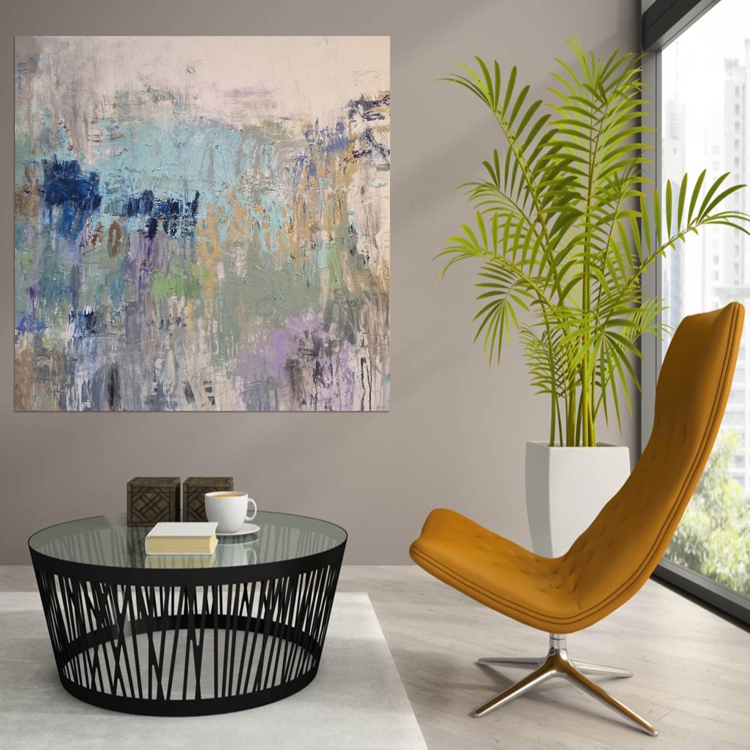 Lavender Bay Sunset High Rise Office Mustard Chair