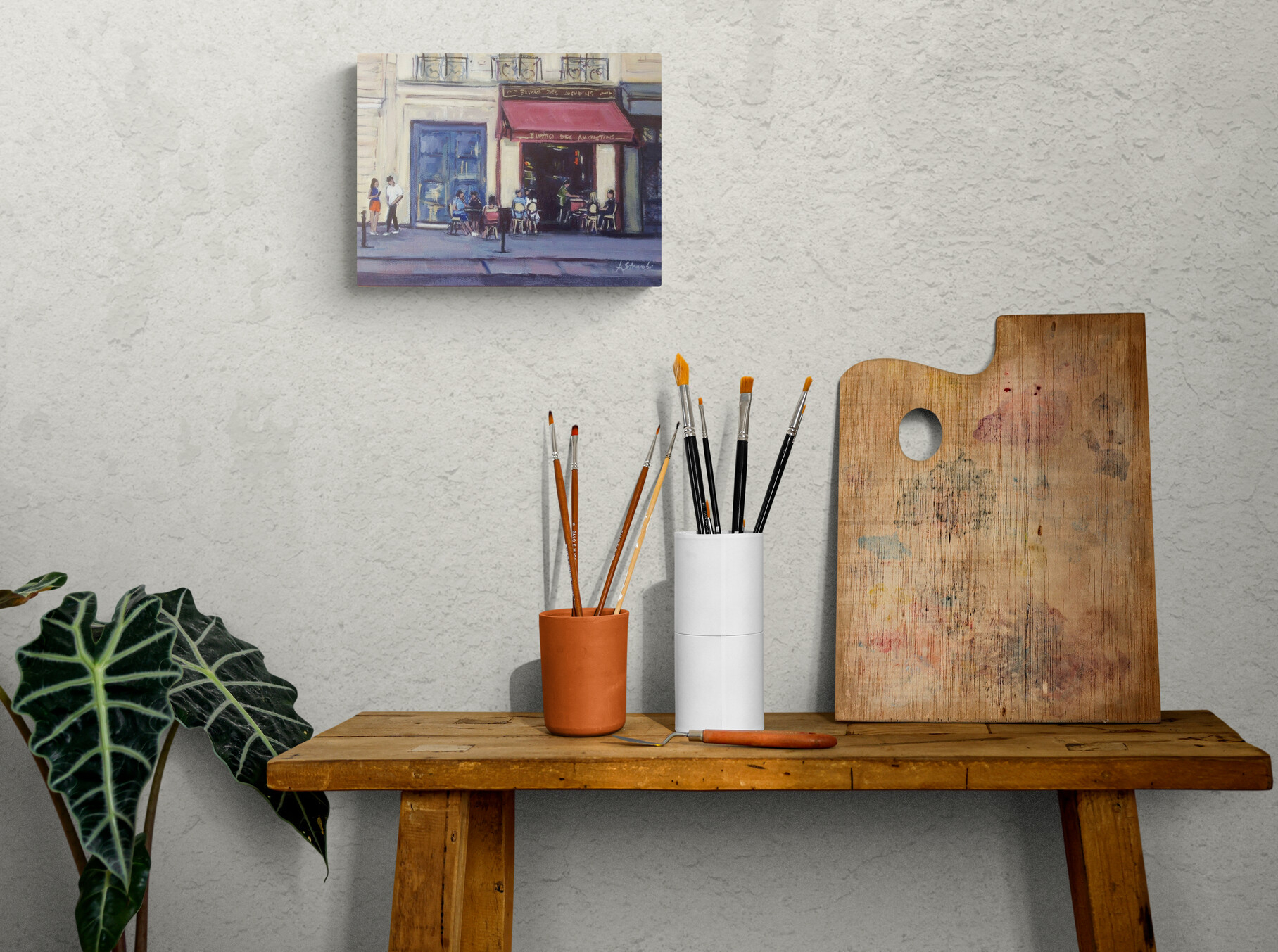 Artists Side Table With Brushes And Palette (6)