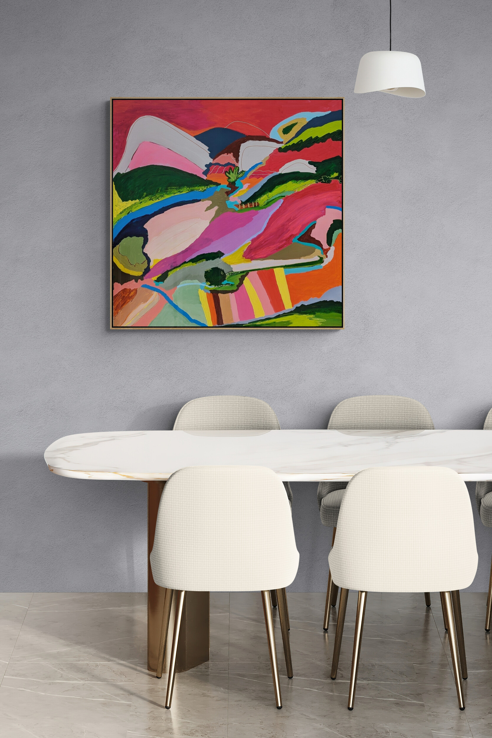 Dining Room With Marble Table