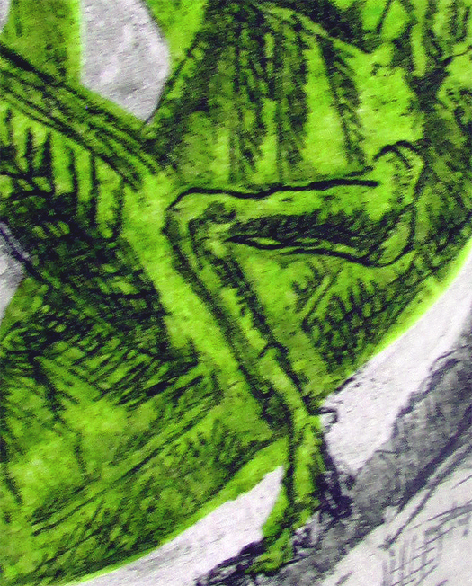 Etching. Hedge Grasshopper Det4