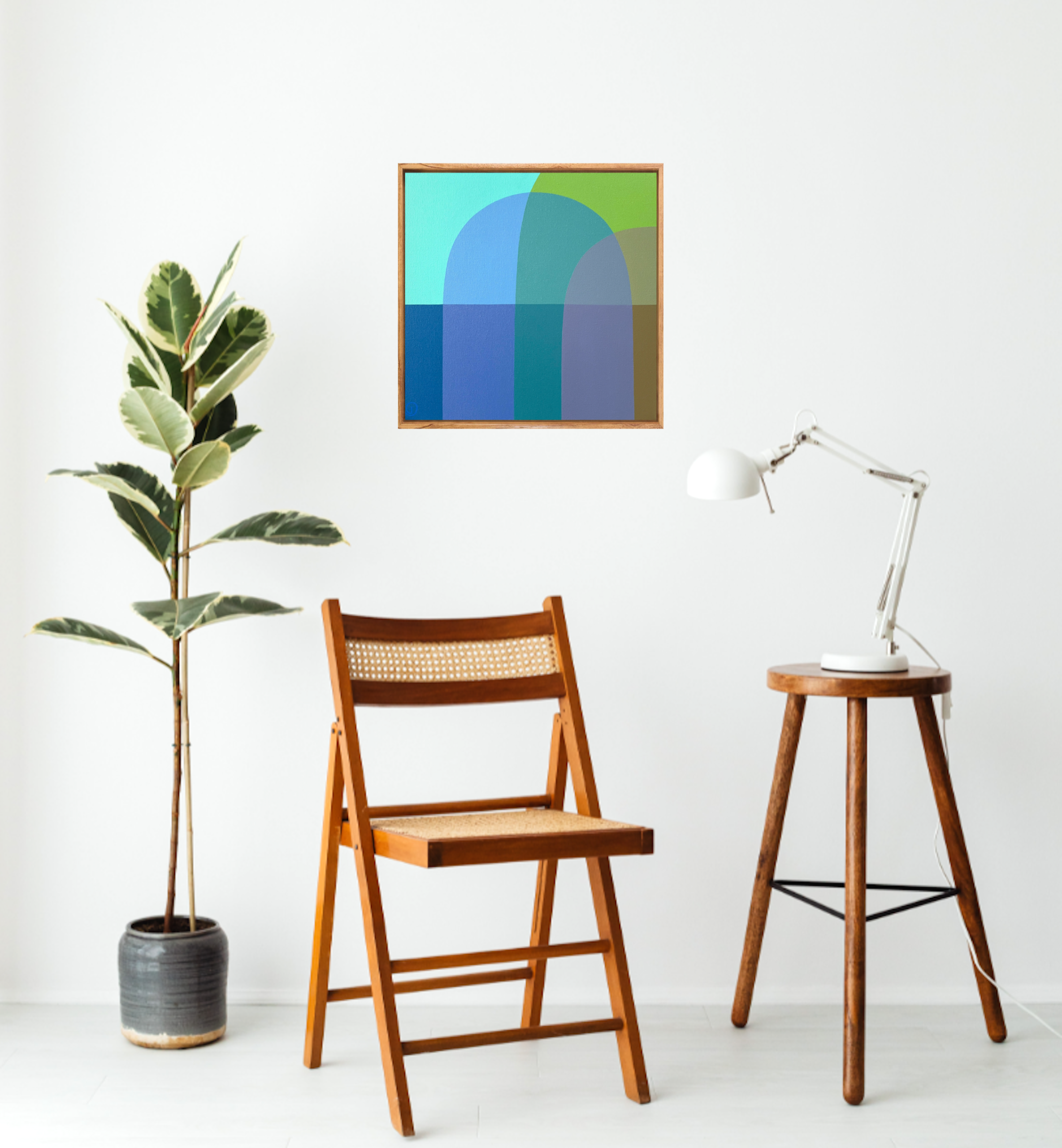 Charlotte De Pace Beach Days Insitu Above Chair Art Lovers Australia