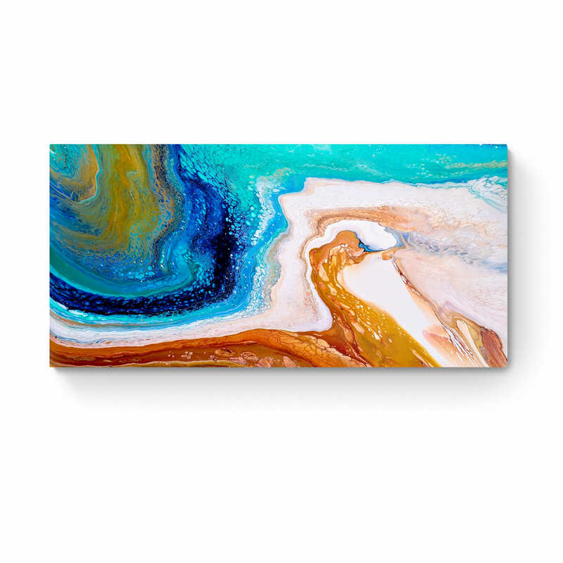 Coral Sea (framed in raw oak)