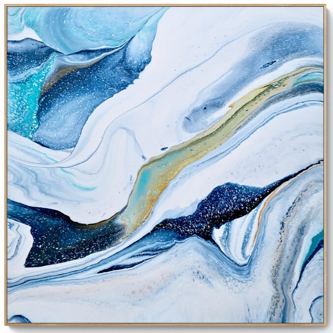 Snowing Fields (framed in Tasmanian Oak)