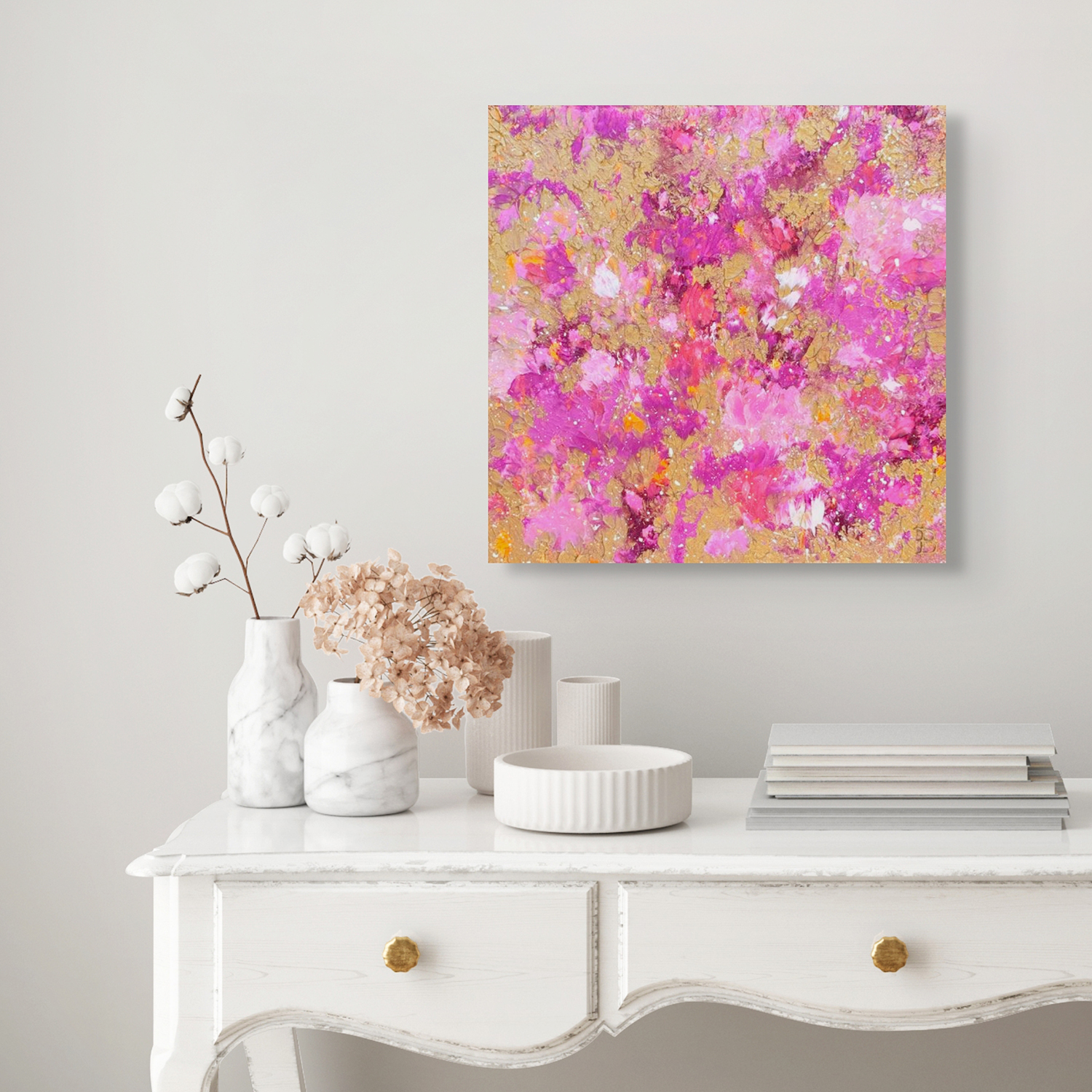 Golden Hour Ii Original Abstract By Bridget Bradley Above White