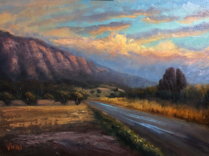 Last Light on Mt Arapiles – Plein air