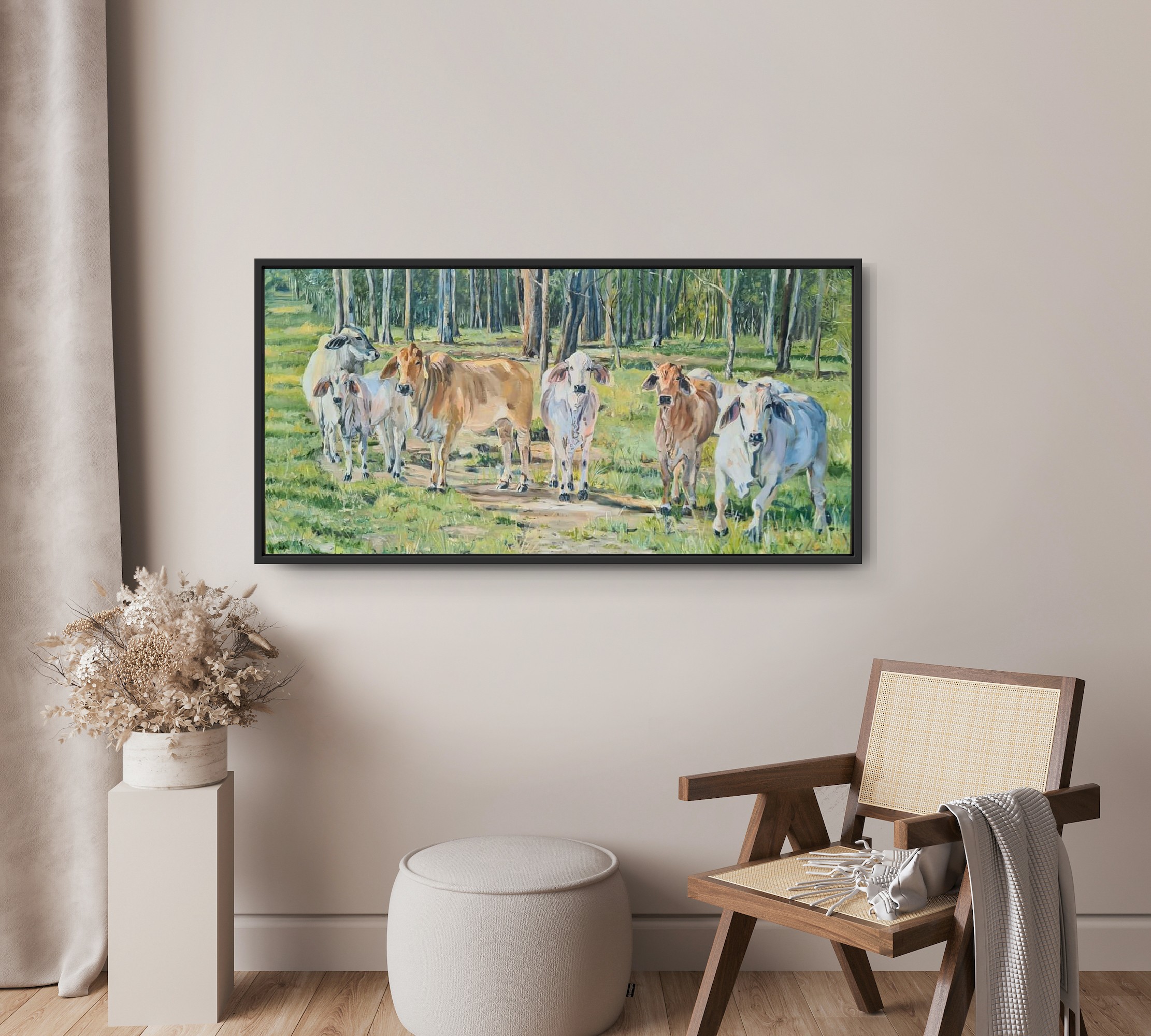 Morning Visits Brahman Cattle Jo S. Stacey Insitu3