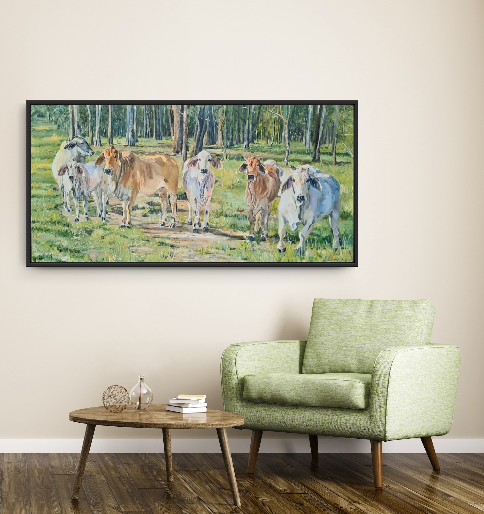 Morning Visits Brahman Cattle Jo S. Stacey Insitu4