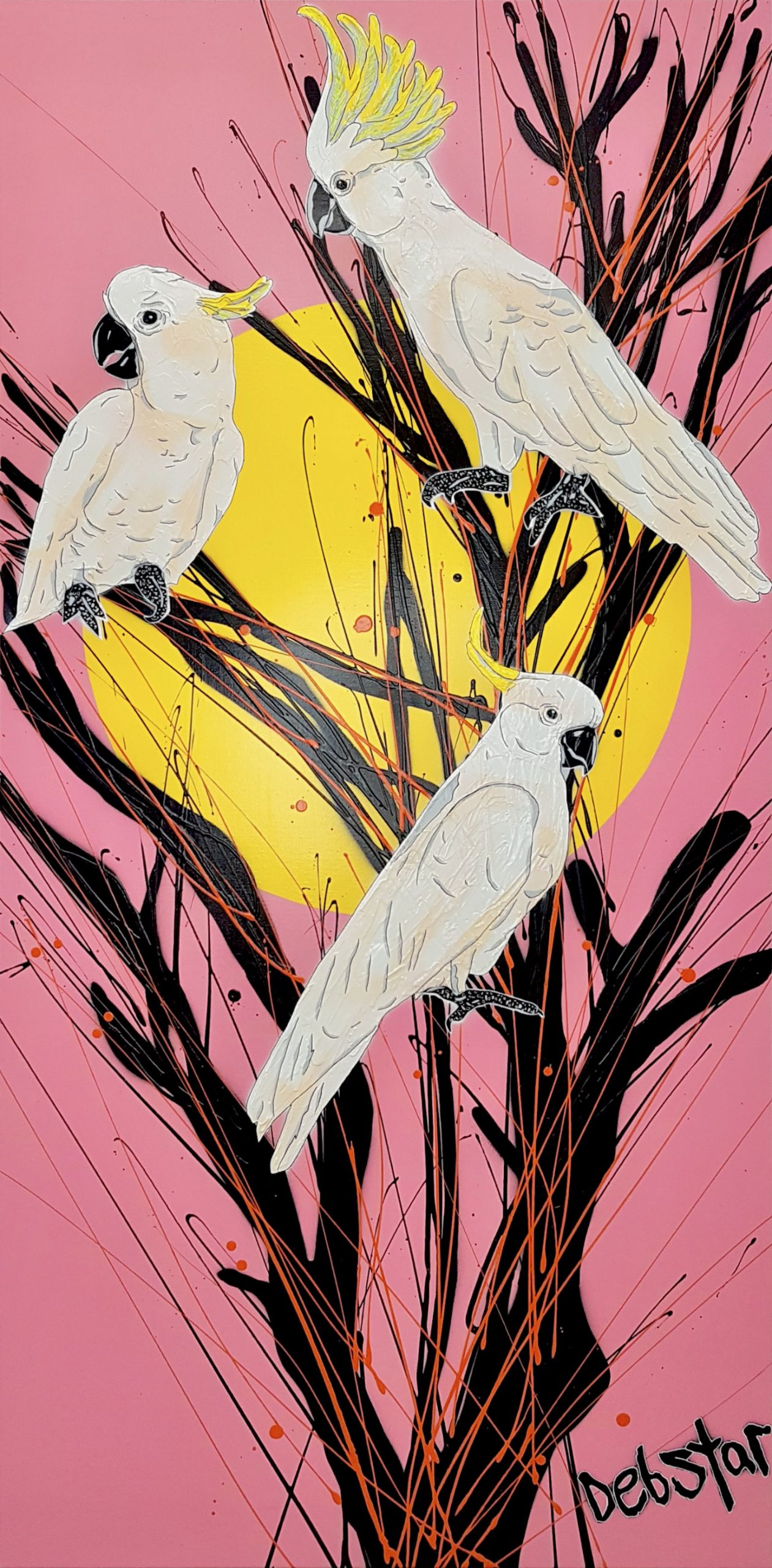 Cockatoos At Sunset Deborah Lang Urban Pop Art 1