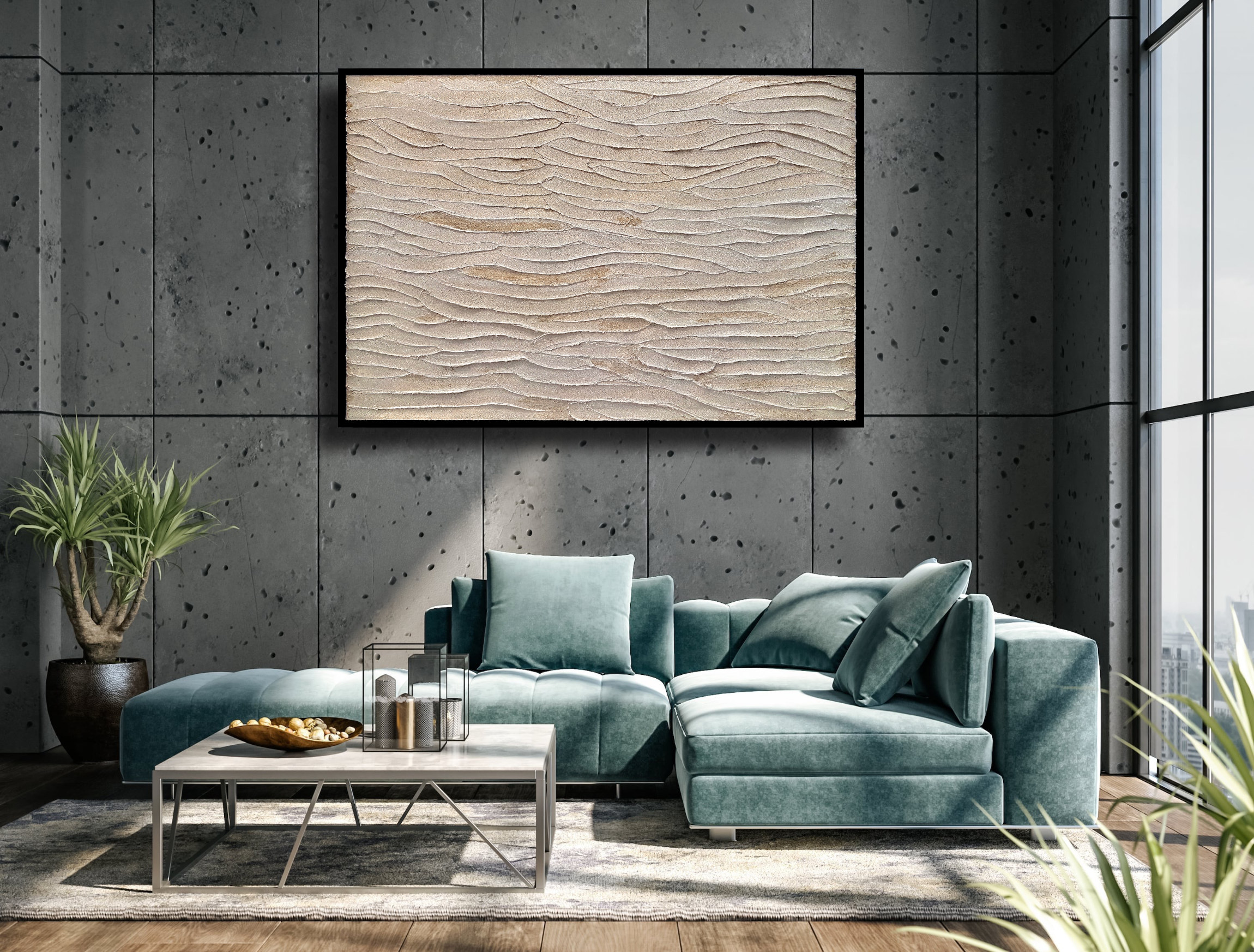 Slate Wall And Couch