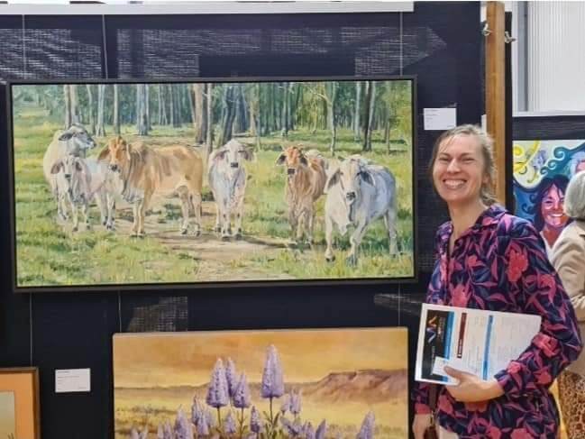 Morning Visits Jo S. Stacey Fine Art Oils Hanging At 1770 Art Show