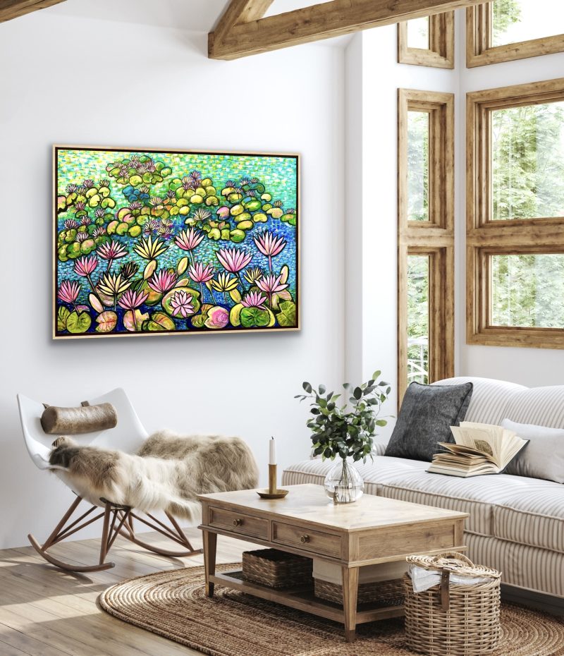 Water Lily Pink and Sunshine Yellows