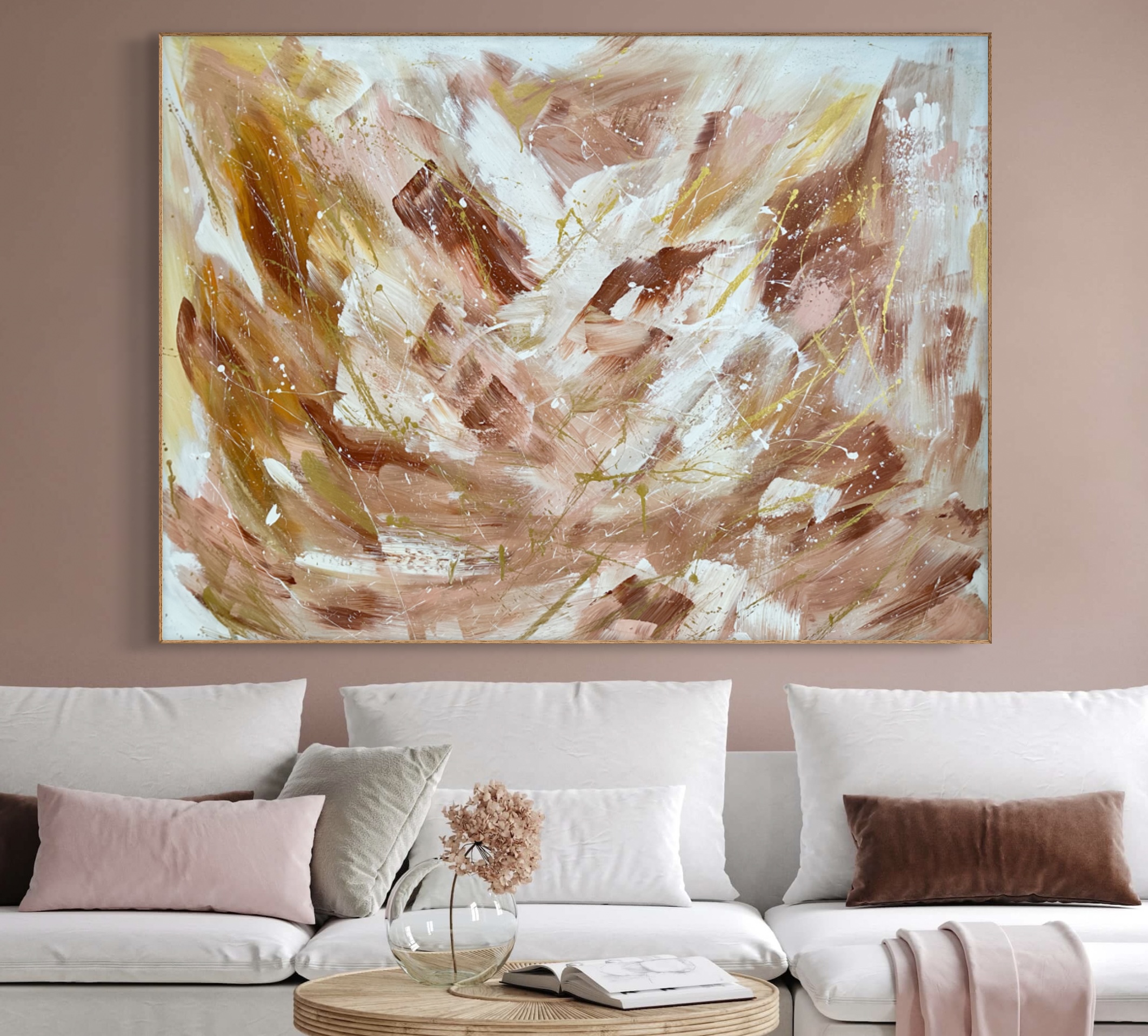 Pink And Brown Interior Alanah Jarvis Abstract Art