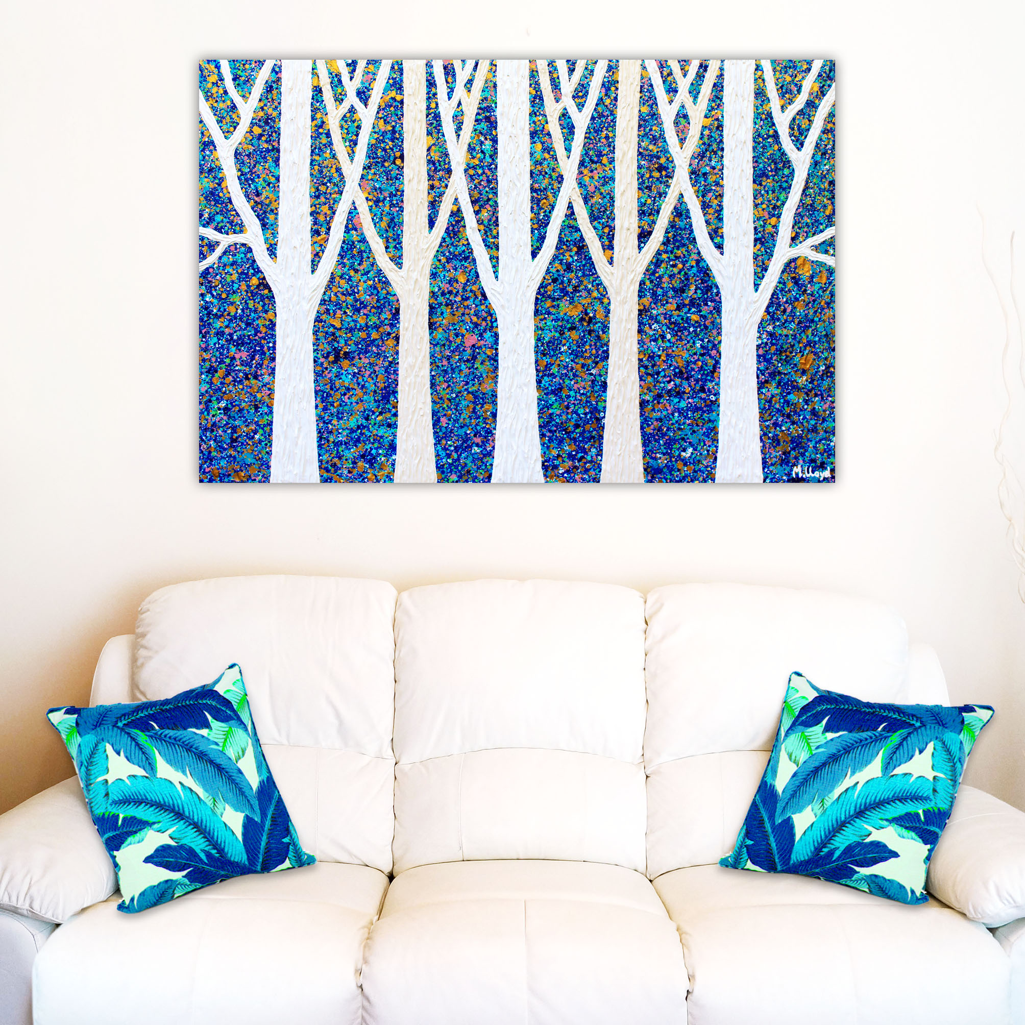 Lounge 2 Miranda Lloyd Art Coastal Midnight Gum Trees 90 X60