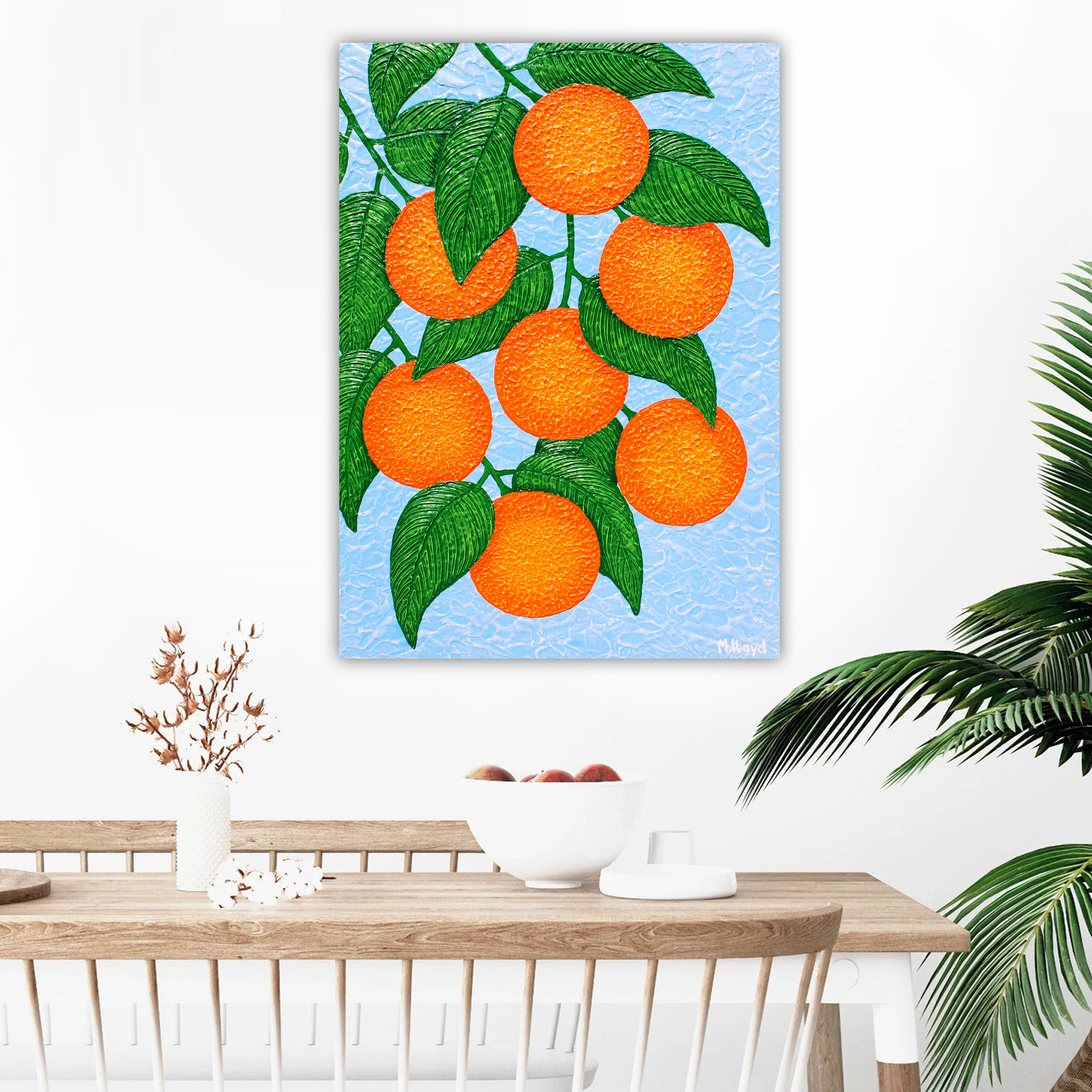 Kitchen Orange Tree Miranda Lloyd Artist Textured Citrus Painting