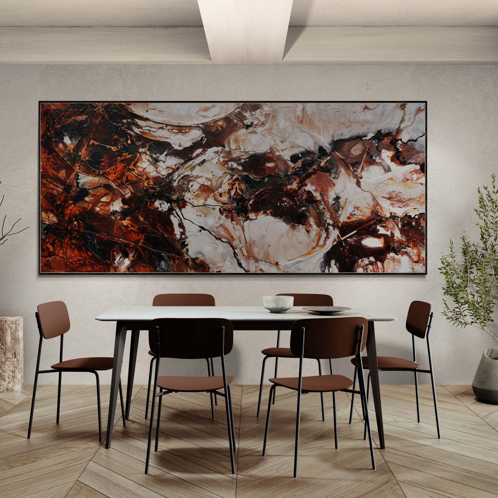 Dining Room With A Large Shrub