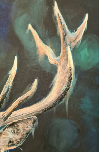 Death Before Dishonour Fine Art Oils Jo S. Stacey Paint And Pony Close Up Antler