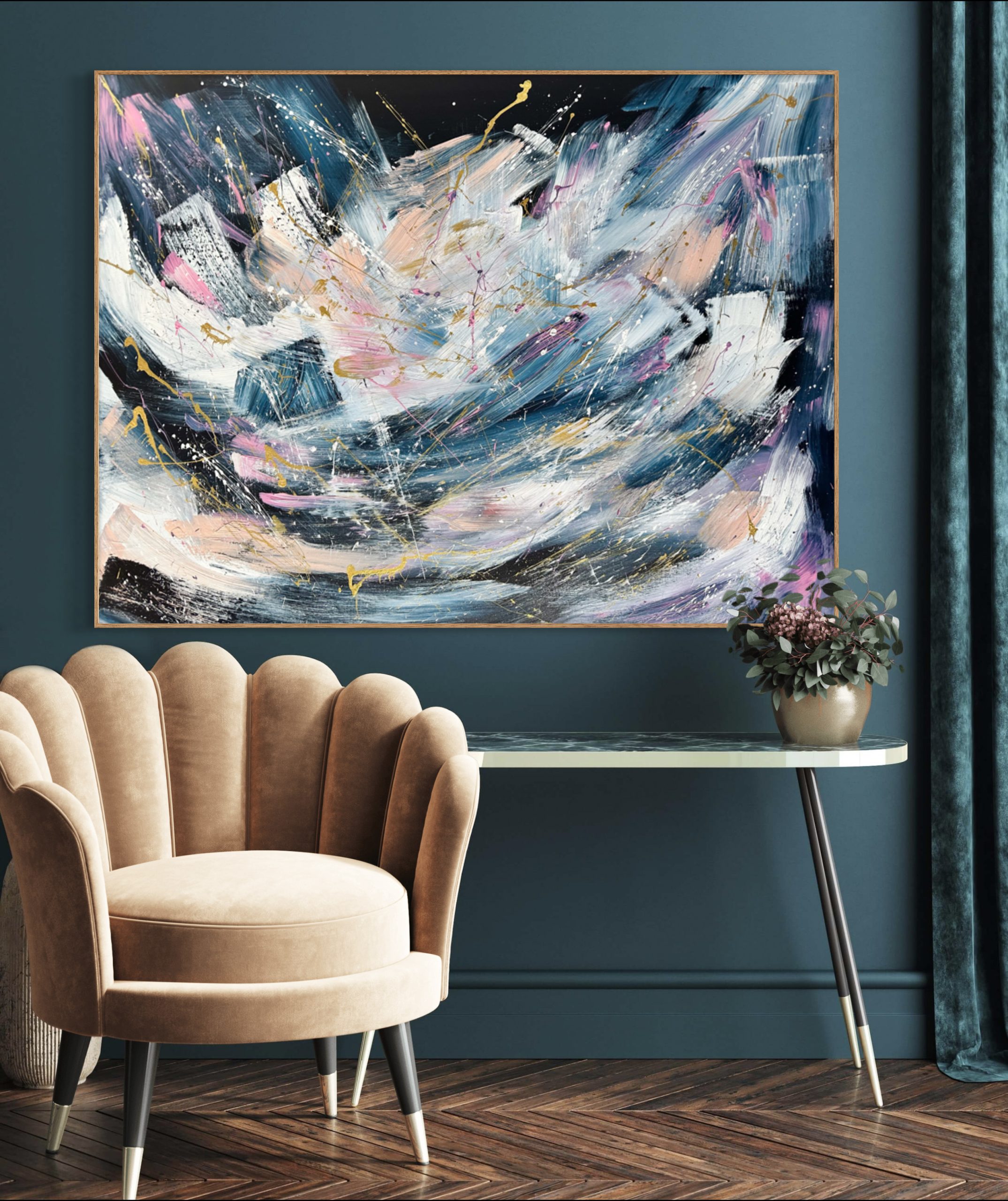 Turquouise And Pink Alanah Jarvis Abstract Art