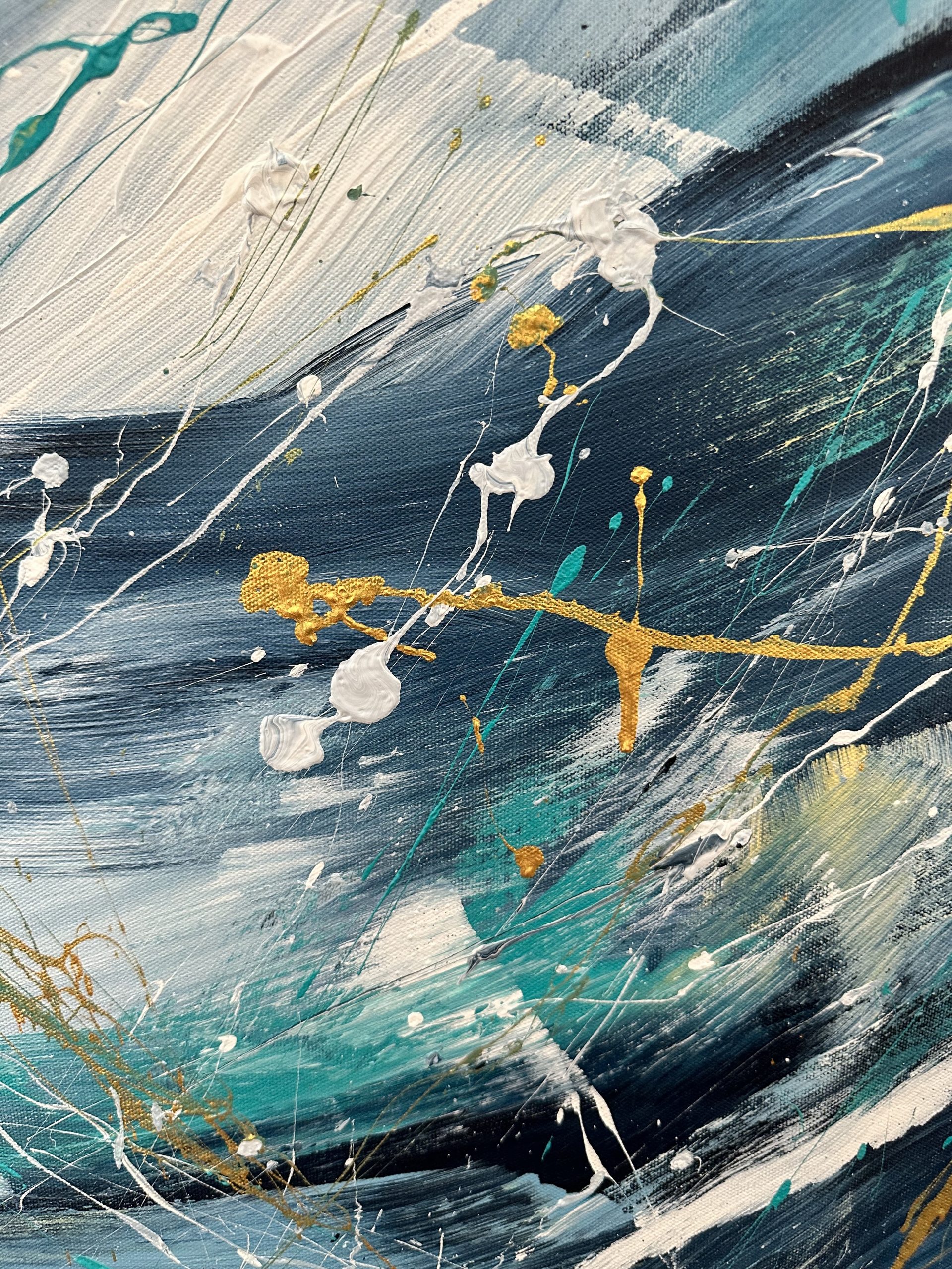 Close Up White And Navy Alanah Jarvis Abstract Art