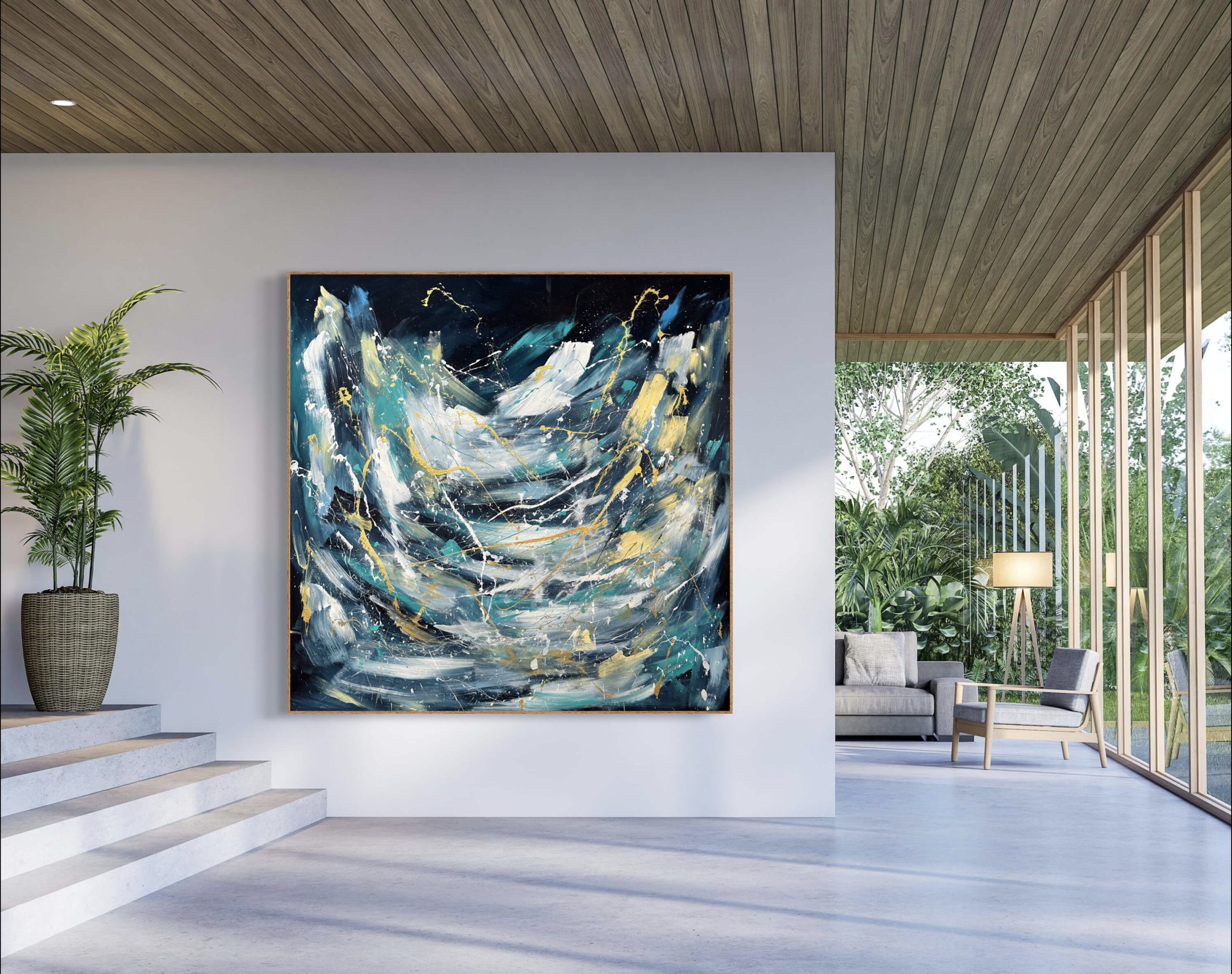 Large Green Interior Alanah Jarvis Abstract Art