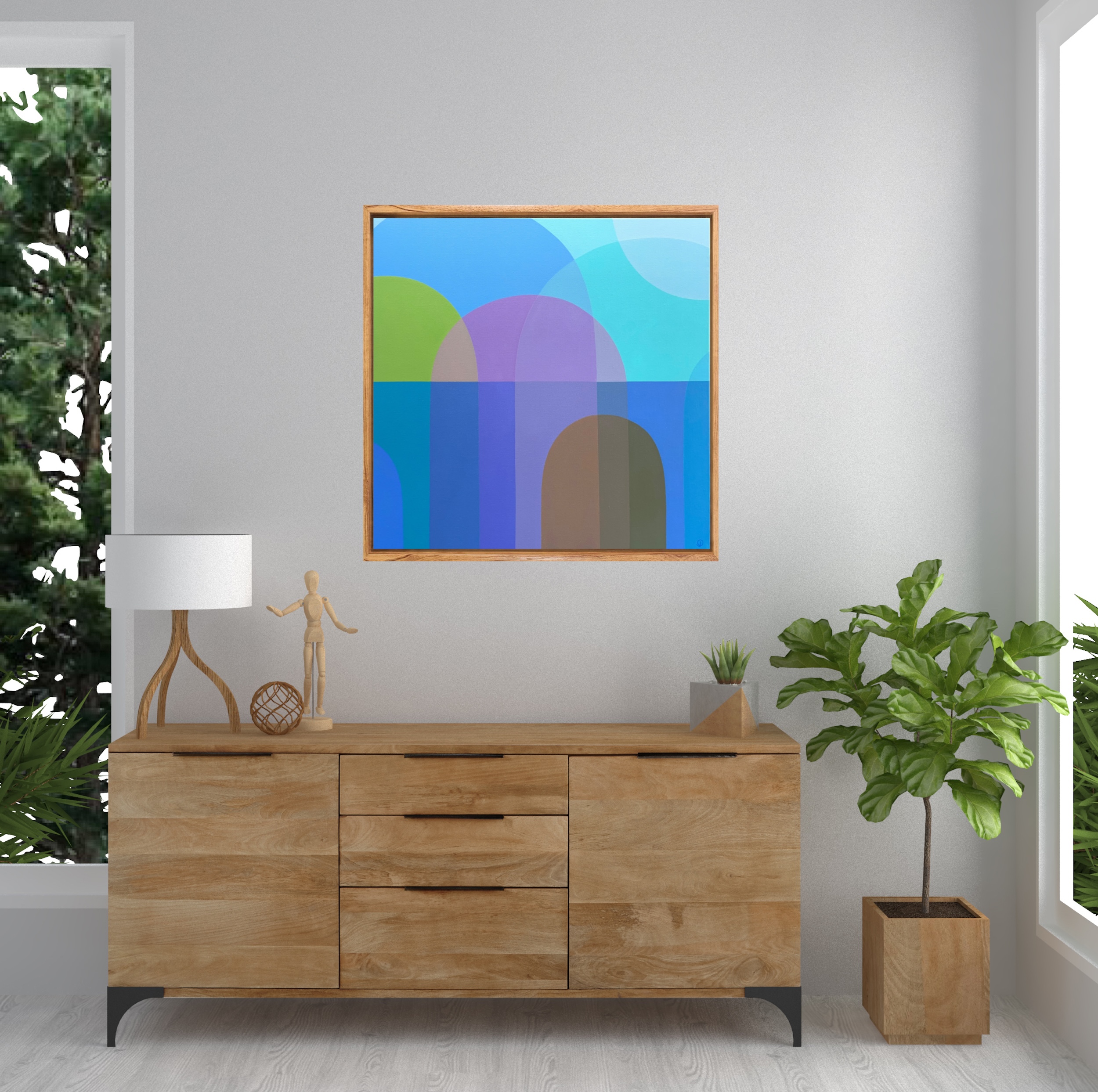 Charlotte De Pace Beach Buoys I Insitu Above Sideboard Art Lovers Australia