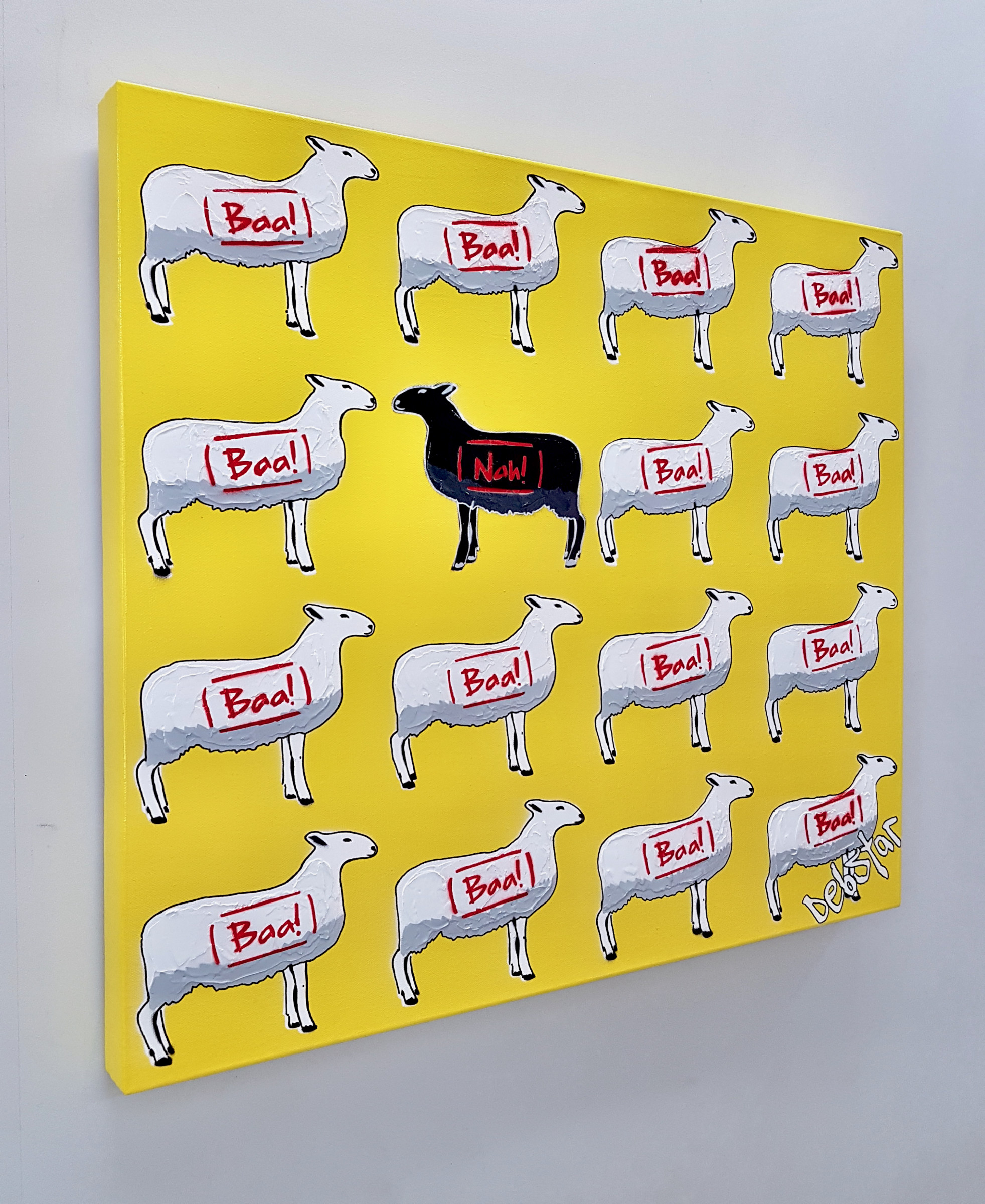 The Black Sheep Unique Meme Yellow Urban Pop Art Deborah Lang Art Canvas 3