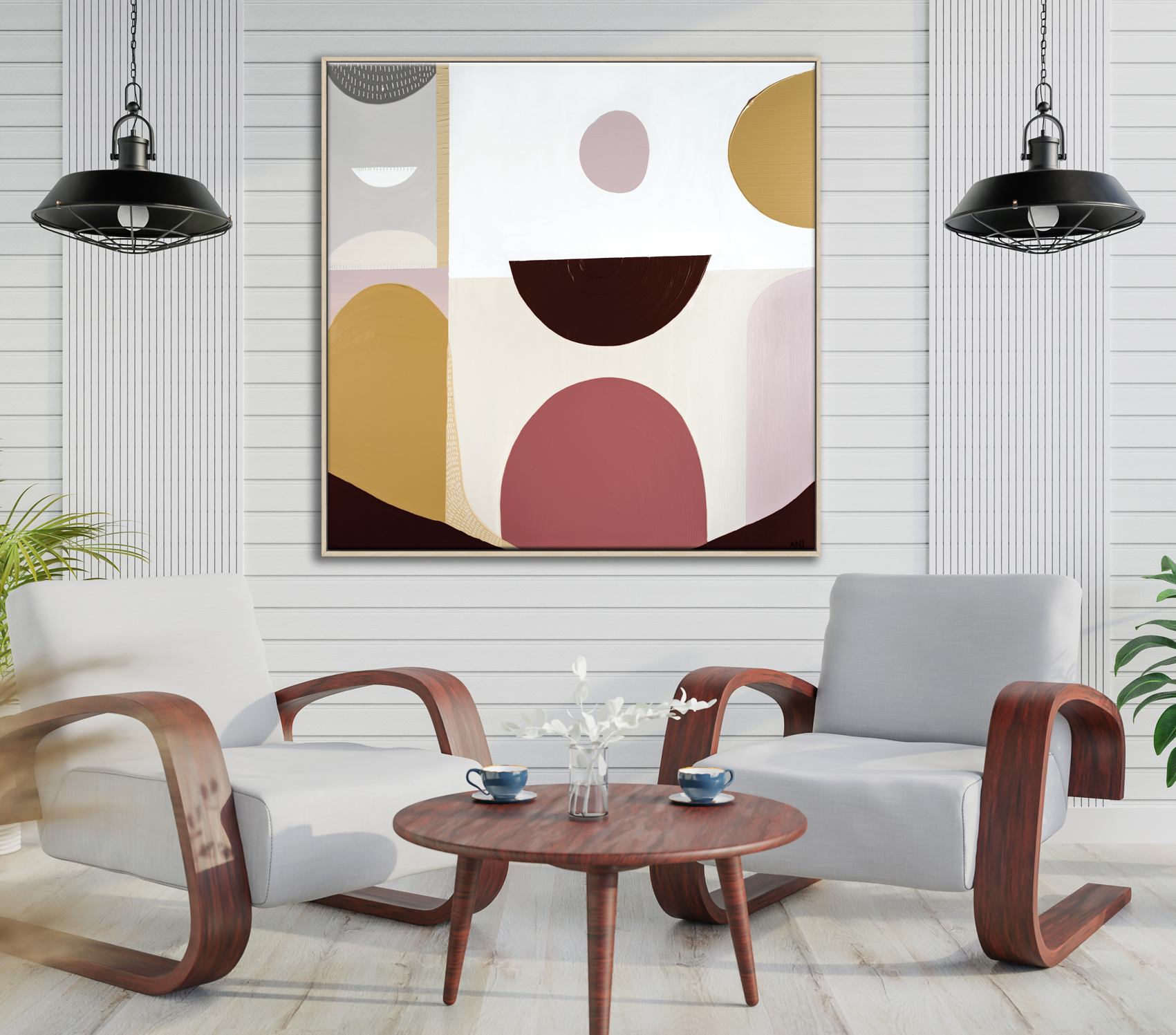 3d Mockup Photo Frame In Modern Interior Of Living Room