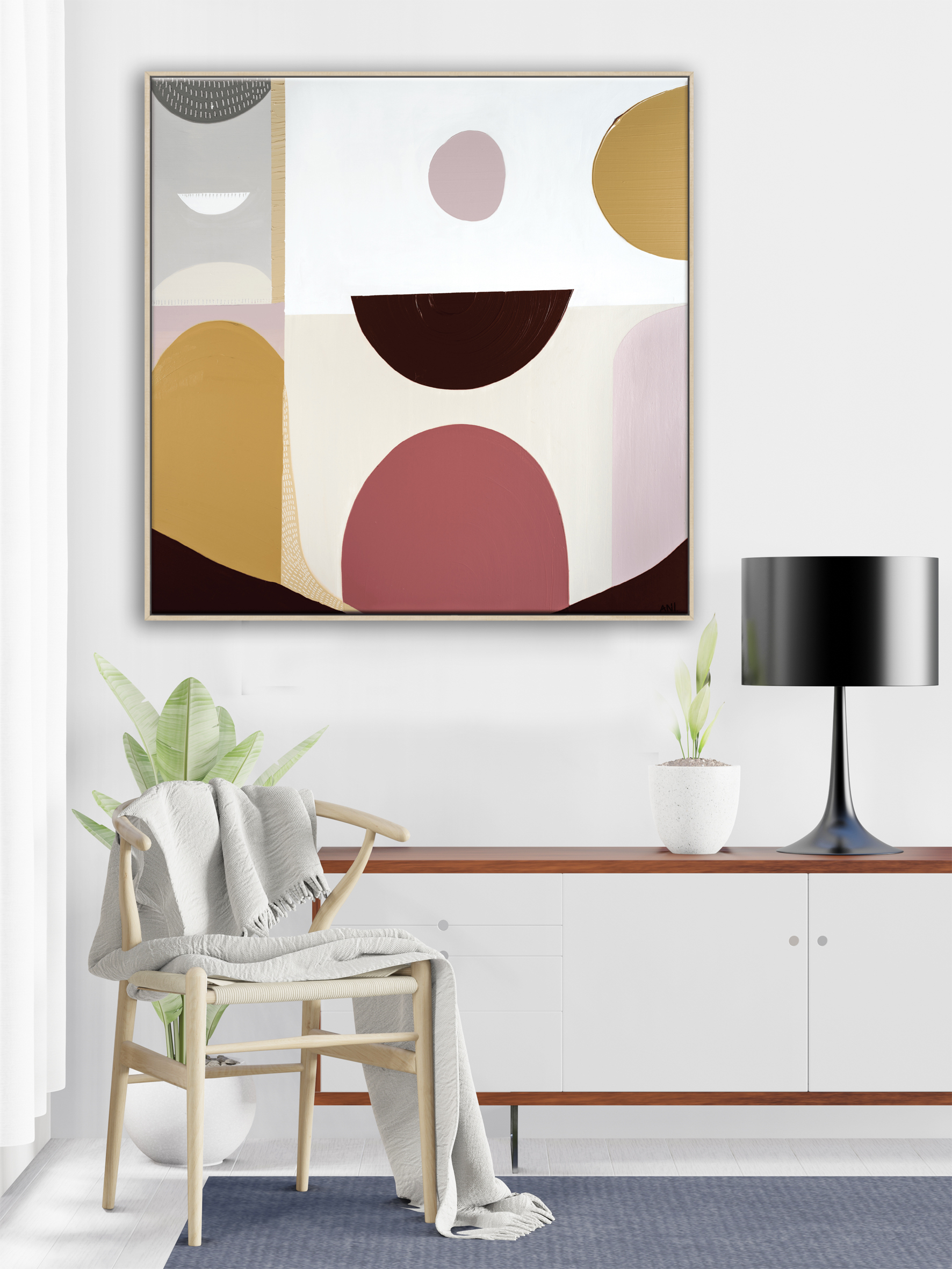 3d Mockup Photo Frame In Modern Interior Of Living Room