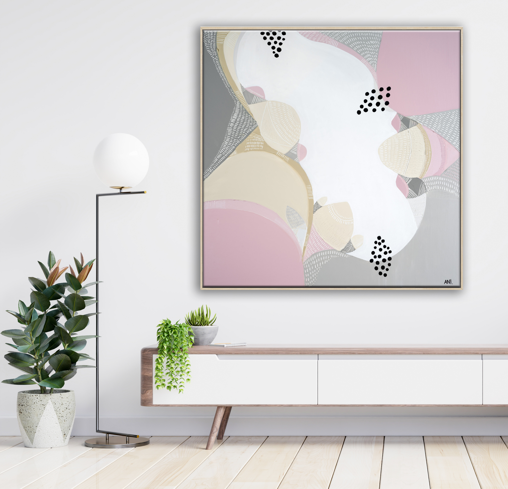 Shelf Tv In Modern Empty Room,minimal Design.